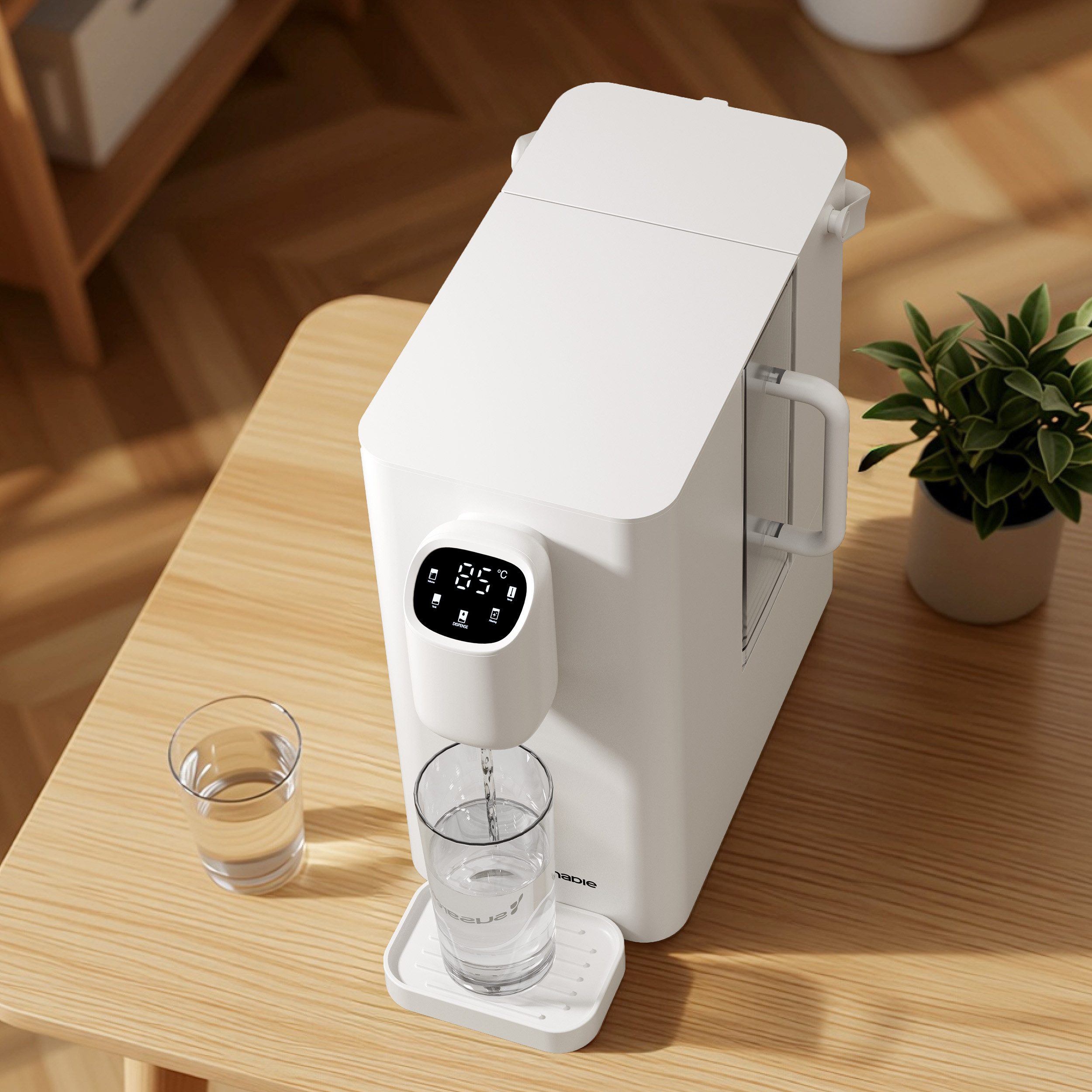 susgreenable Wasserfilter Tisch-RO-Umkehrosmoseanlage Umkehrosmose-Wasserreiniger SGIWDR04-W, Zubehör für 1 x PPC + CRO-Filter; 1 x RO-Filter, Tragbarer Sofort Trinkbar, 3:1 Sparsam, für Babymilch & Kaffee