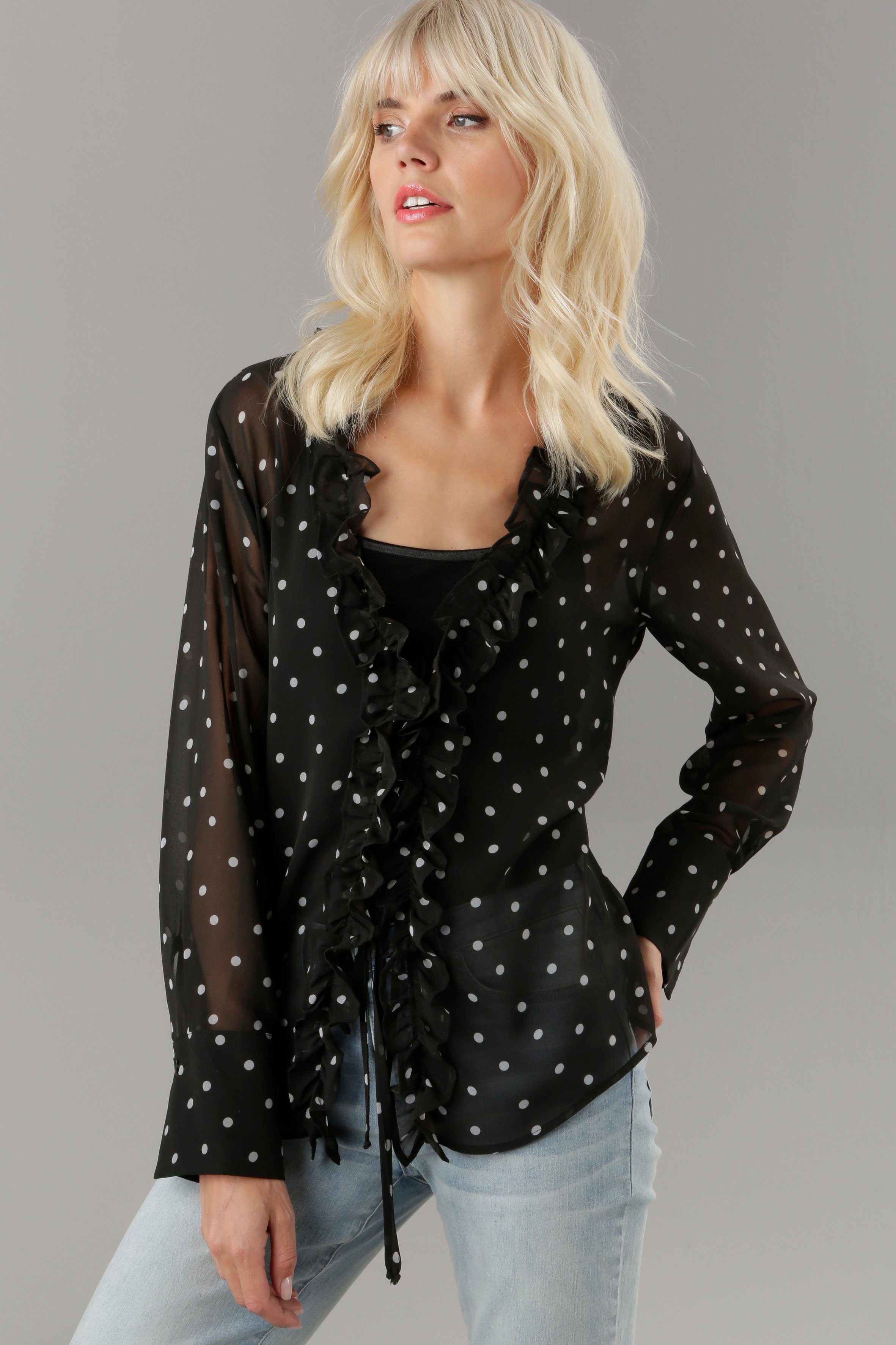 SELECTED Chiffonbluse Volants Aniston mit