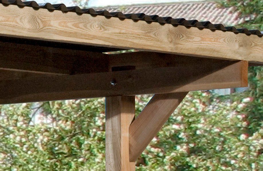weka Einzelcarport 606 A Gr.1, BxT: 300x500 cm, 217,5 cm Einfahrtshöhe, mit Rundbogen wahlweise links- oder rechts montierbar