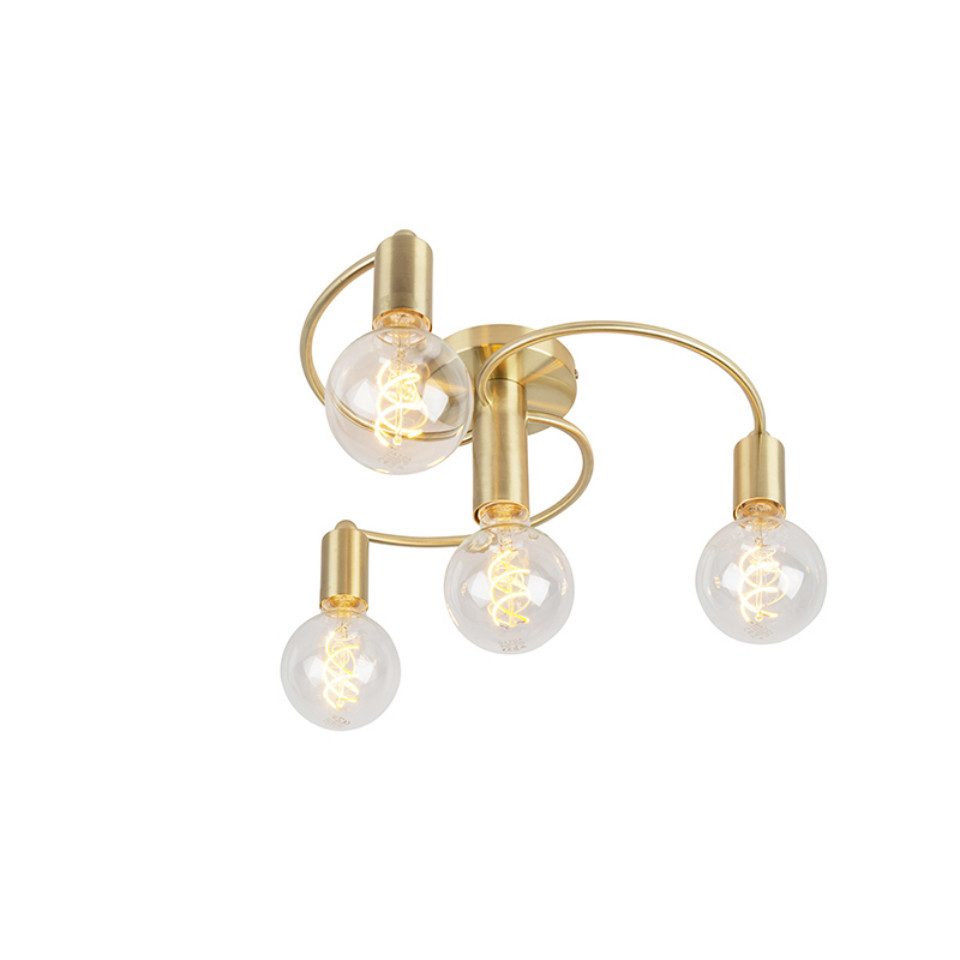 Qazqa Deckenleuchte Facile, ohne Leuchtmittel, Warmweiß, QAZQA Deckenleuchte, e27, Gold, Stahl, Art Deco
