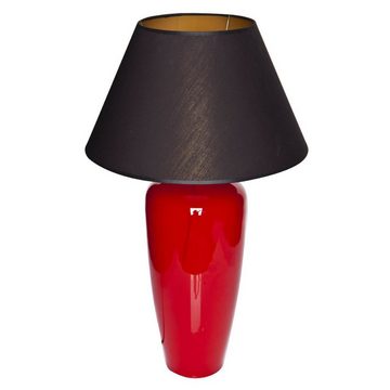 Signature Home Collection Tischleuchte Tischlampe aus Glas rot mit Lampenschirm, ohne Leuchtmittel, warmweiß, Glaslampe in Farbe rot