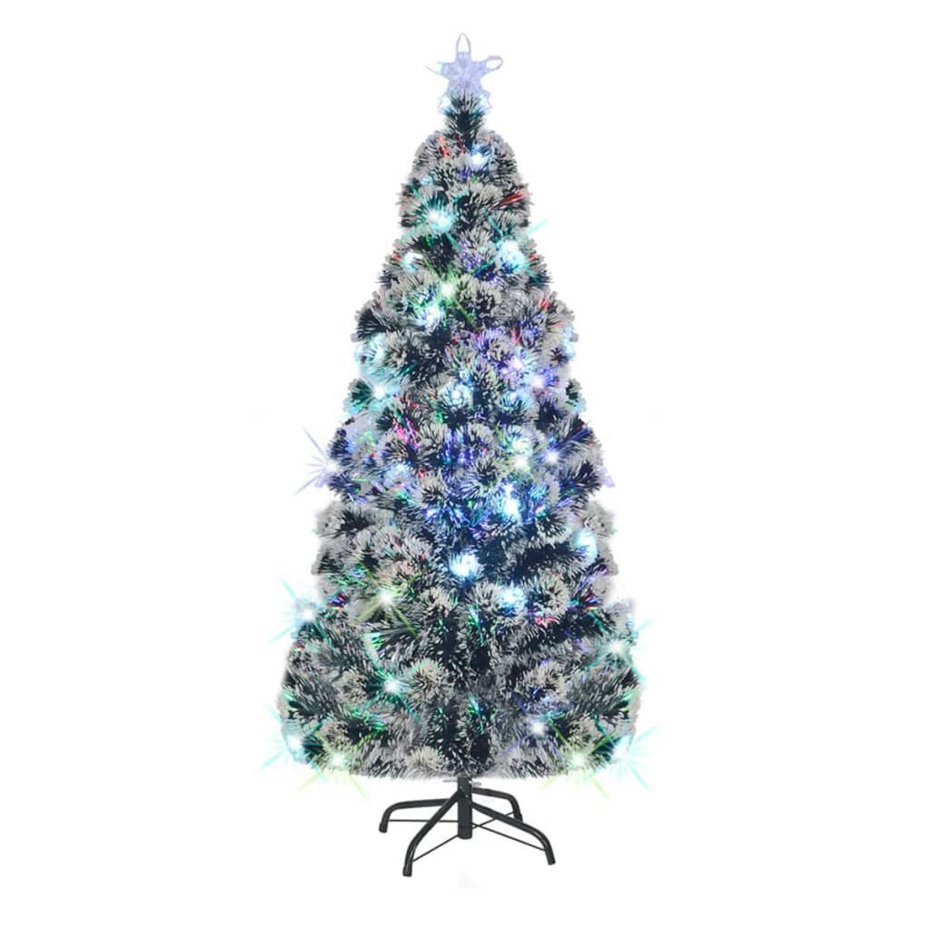 vidaXL Künstlicher Weihnachtsbaum 180 x 90 cm Künstlicher Weihnachtsbaum mit StänderLED 180 cm Fiberopti