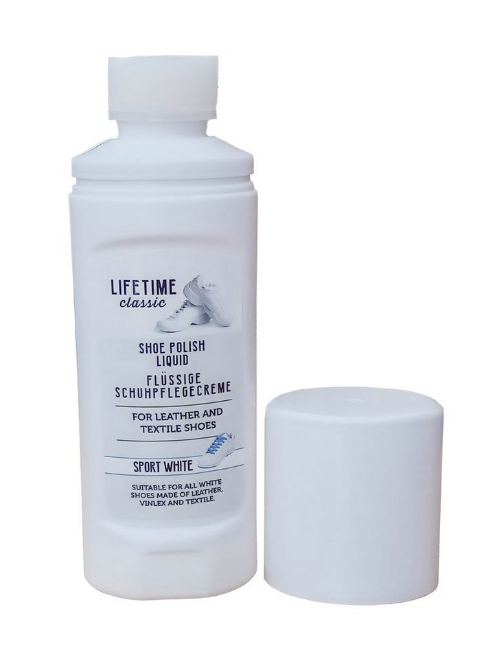 Thumbnail - Lifetime SCHUHPFLEGECREME 75ml Weiss mit Schwamm flüssig Schuhpflege 17 Schuhcreme, Schuhcreme Schuhputz Schuhpolitur Sc...