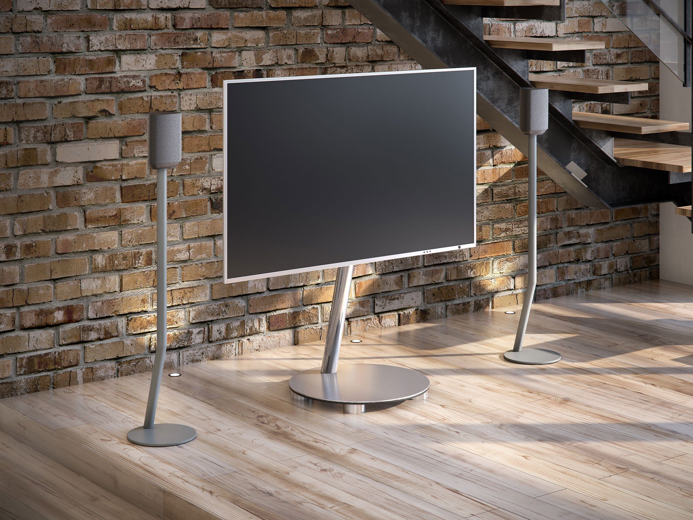 wissmann raumobjekte Lautsprecherständer Edelstahl Universal Boxenständer, HiFi Stative für Heimkino, (Made in Germany)