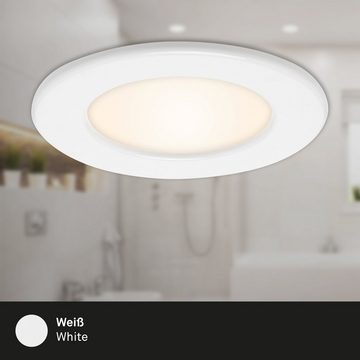 Briloner Leuchten LED Einbauleuchte 7053-036, LED fest verbaut, Warmweiß, Einbauleuchte 3er SET für Bad ultraflach IP44