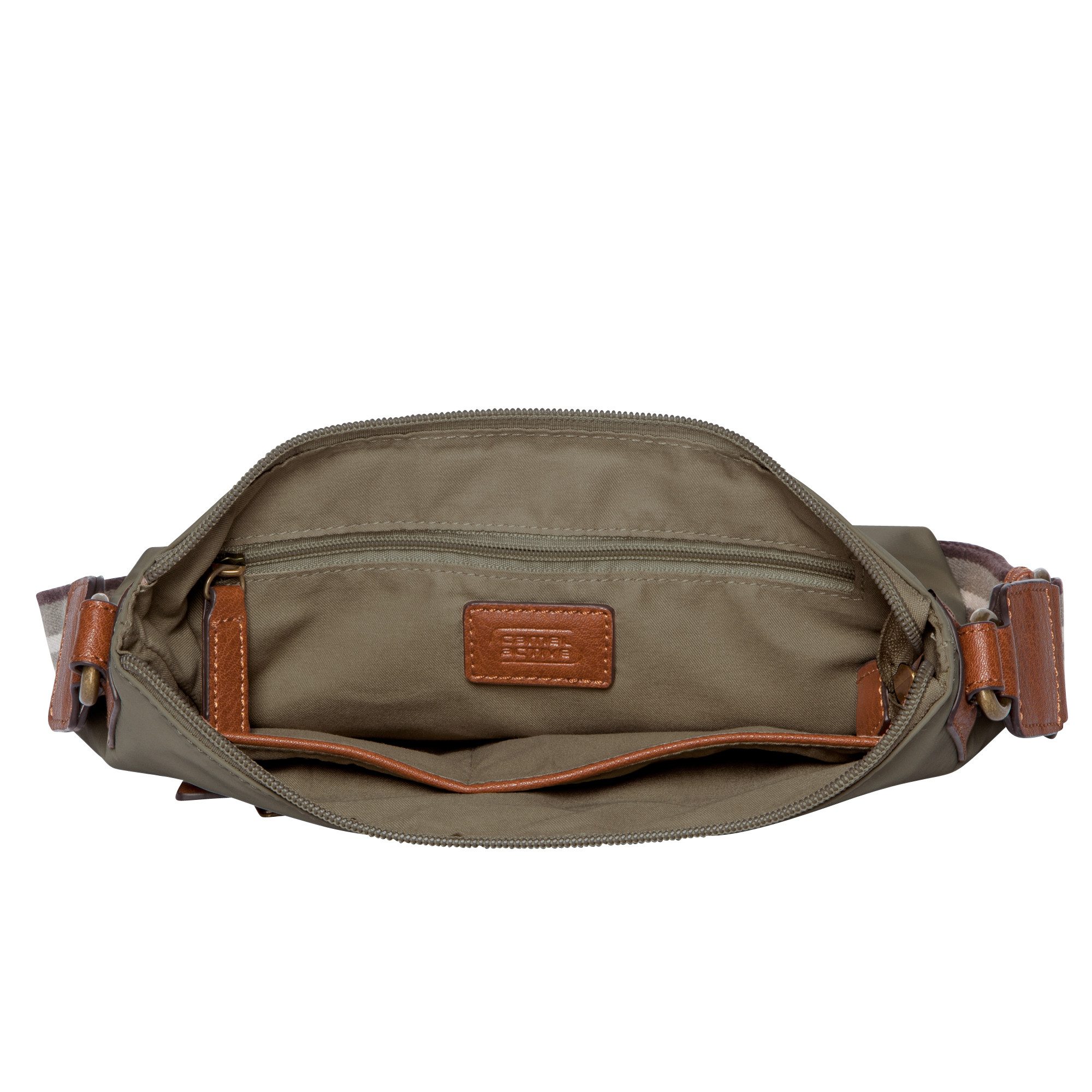 camel active Umhängetasche Bari, aus hochwertigem matten Nylon mit gestreiftem Gewebeband