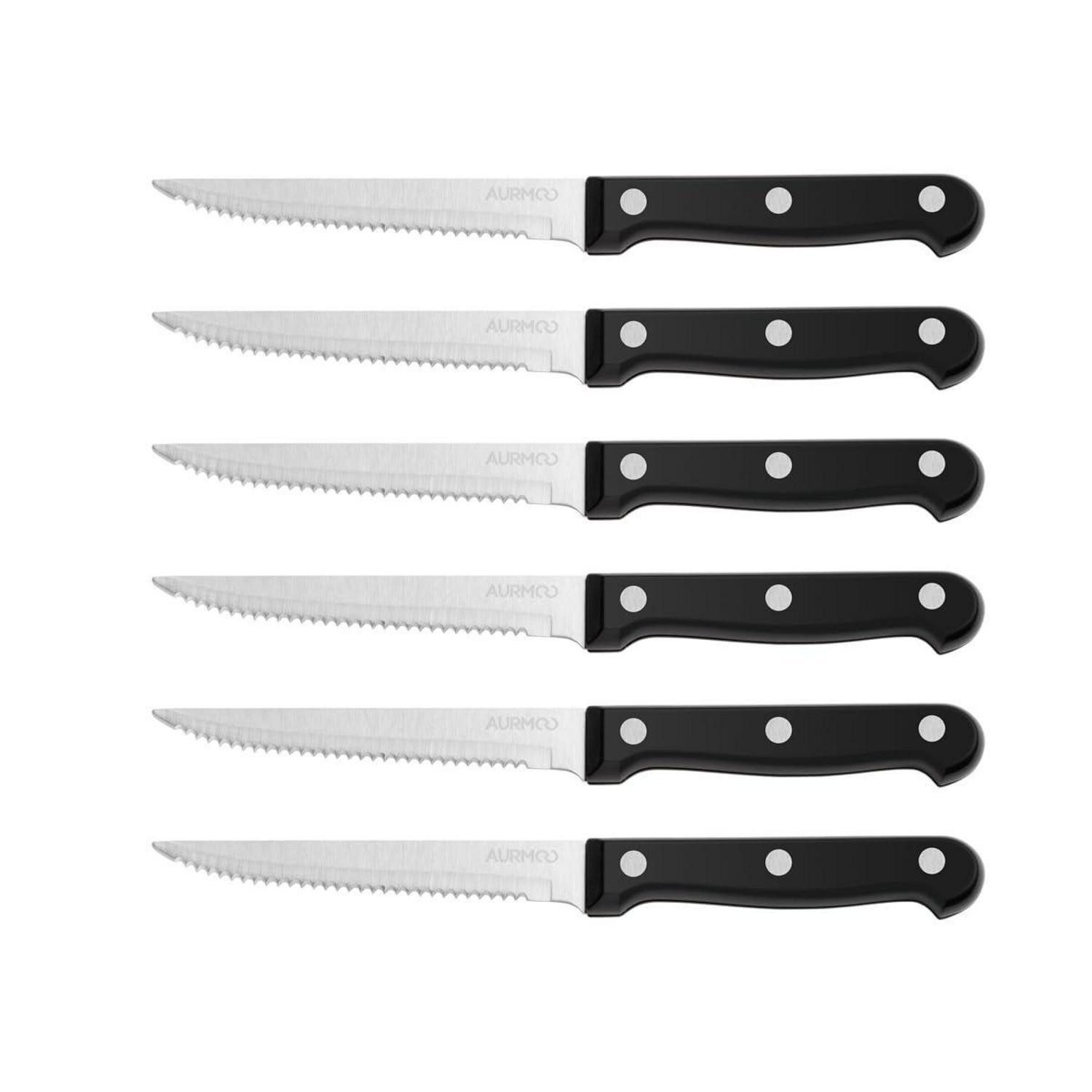 LuxusKollektion Steakmesser Steakmesser Set 6-teilig Edelstahl scharfe Klinge