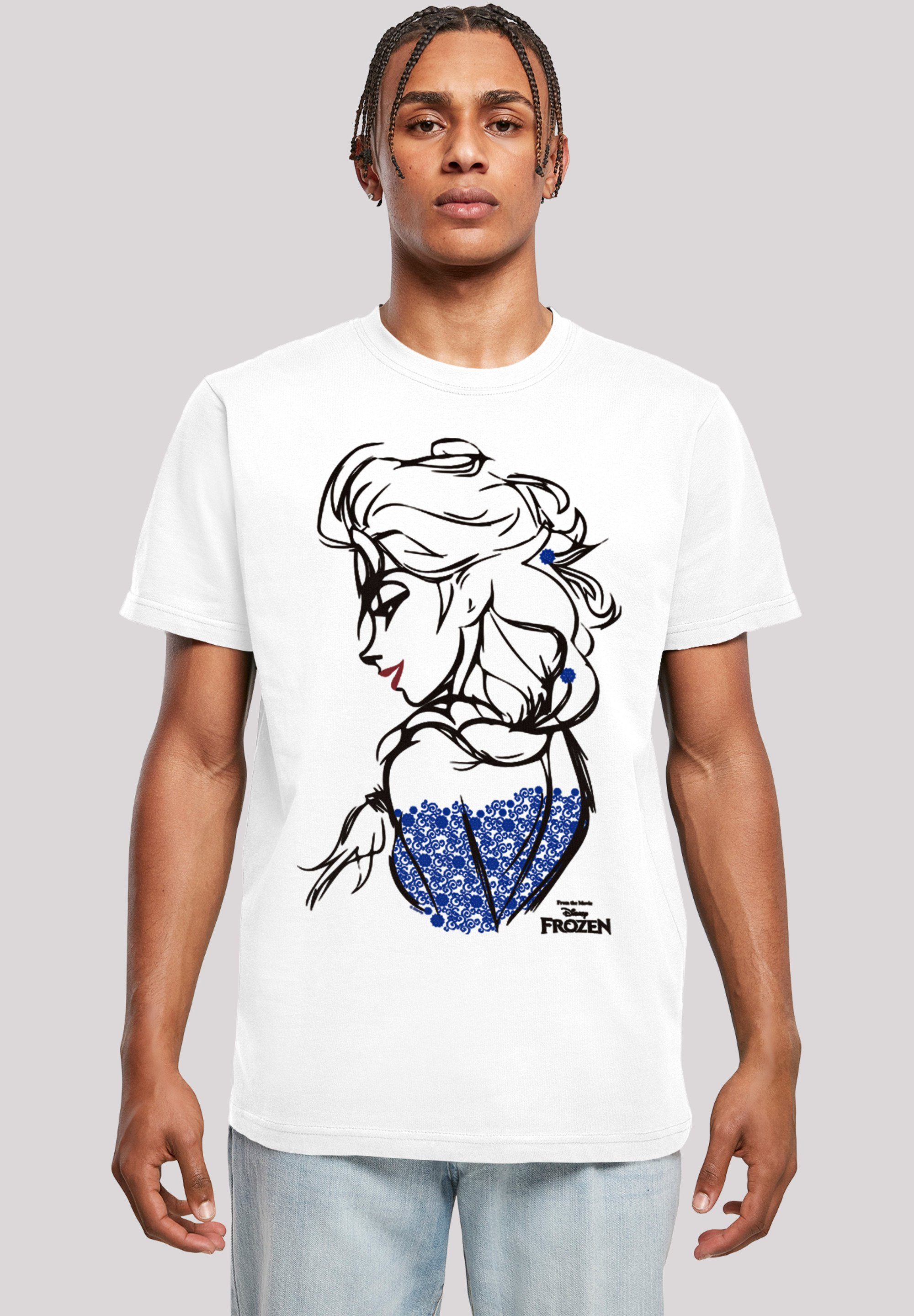 F4NT4STIC T-Shirt Disney Frozen Elsa Sketch Mono Herren,Premium Merch,Regular-Fit,Basic,Bedruckt