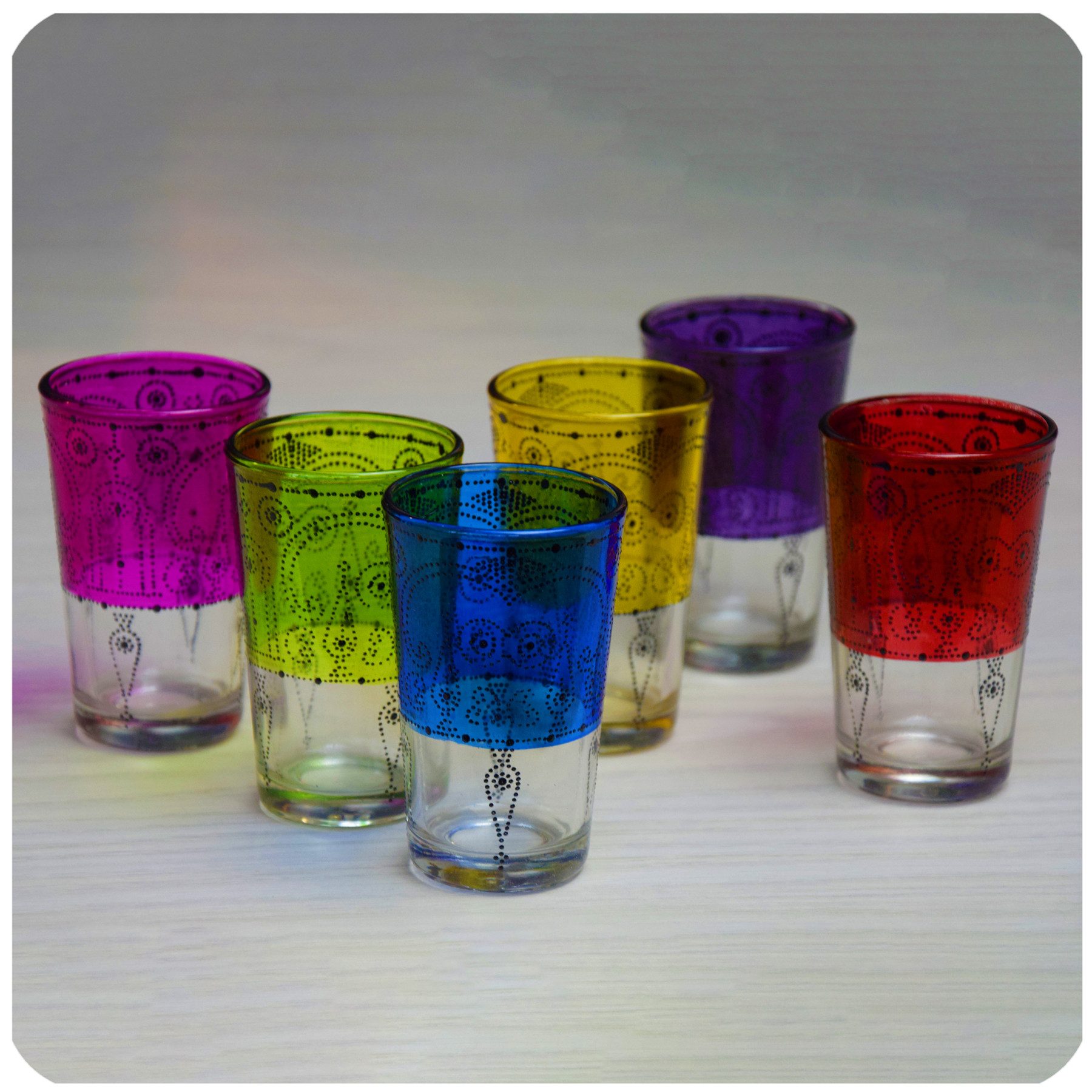 SIMANDRA Teeglas orientalische Teegläser marokkanisches Teeglas Set 6-teilig, handgefertigt