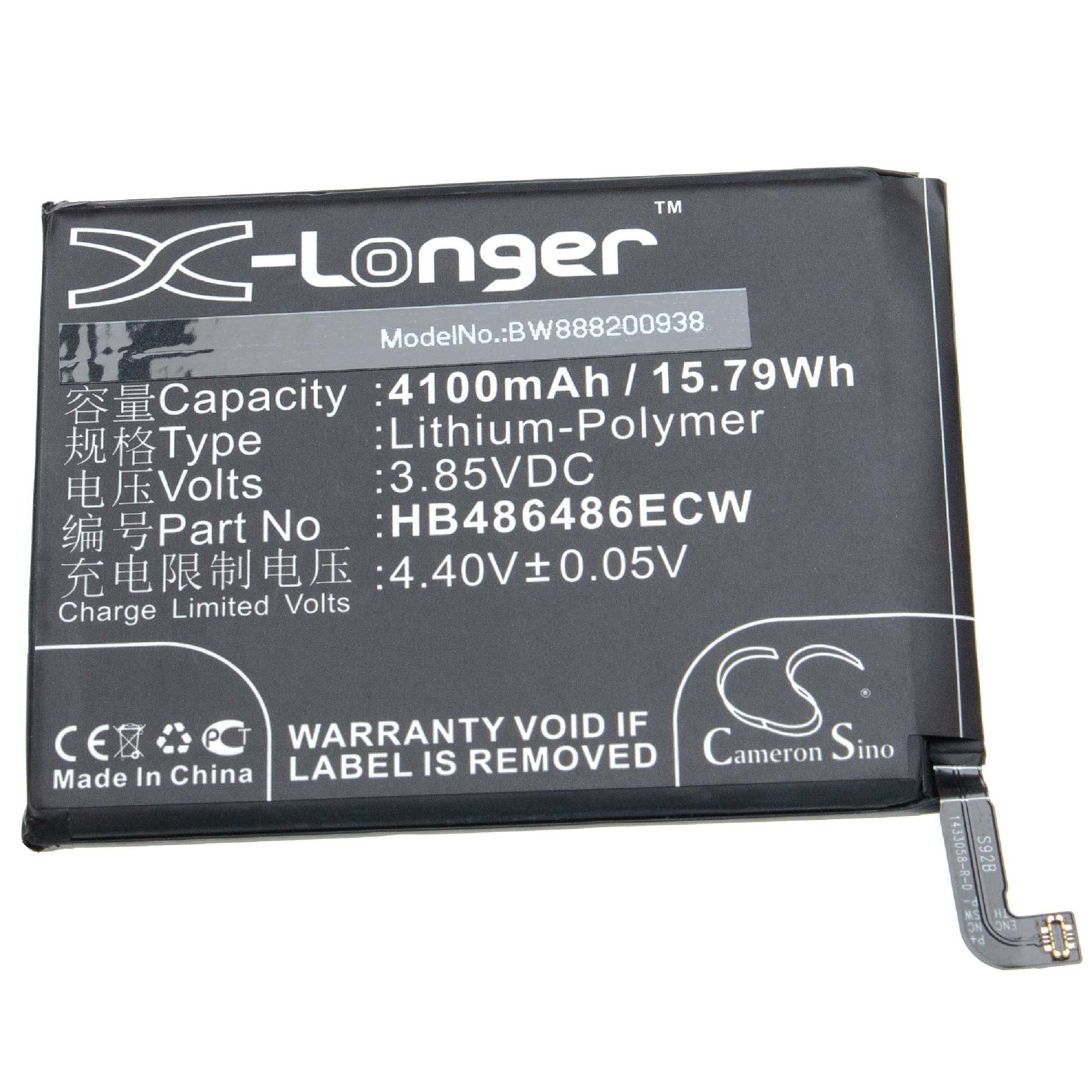 vhbw Ersatz für Huawei HB486486ECW für Smartphone-Akku Li-Polymer 4100 mAh (3,85 V)