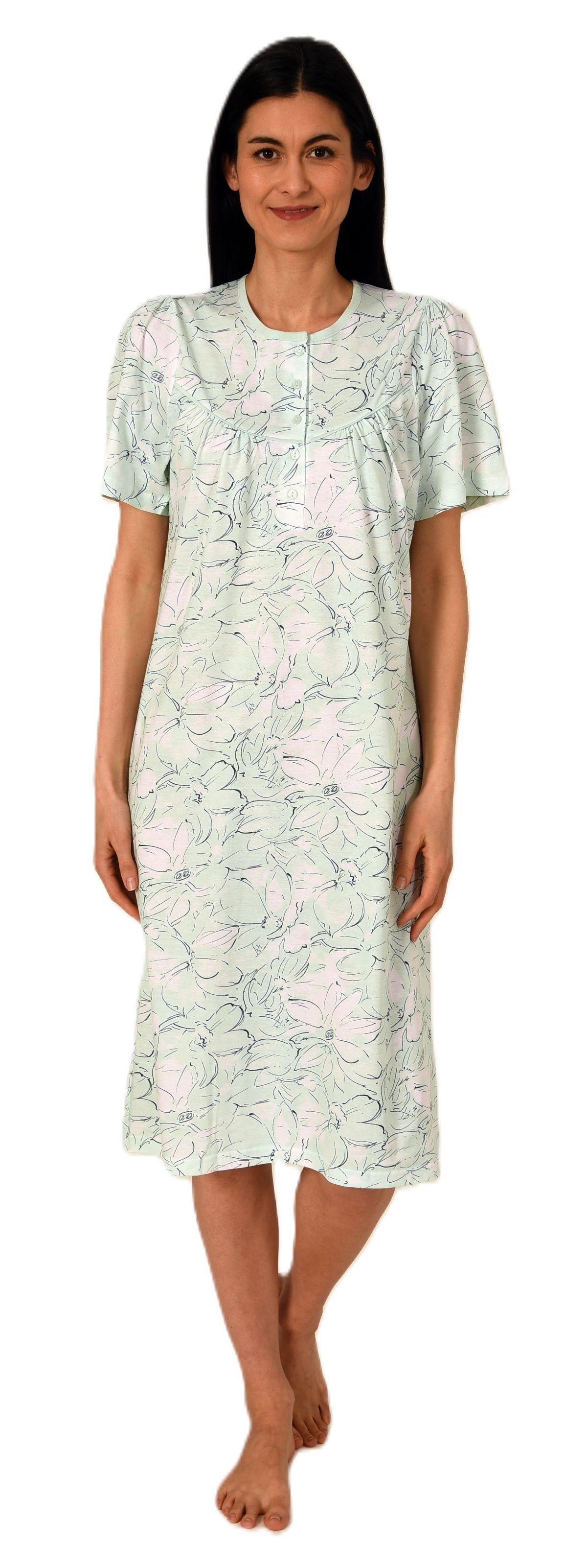 Nachthemd Damen kurzarm Nachthemd im klassischen fraulichen Design