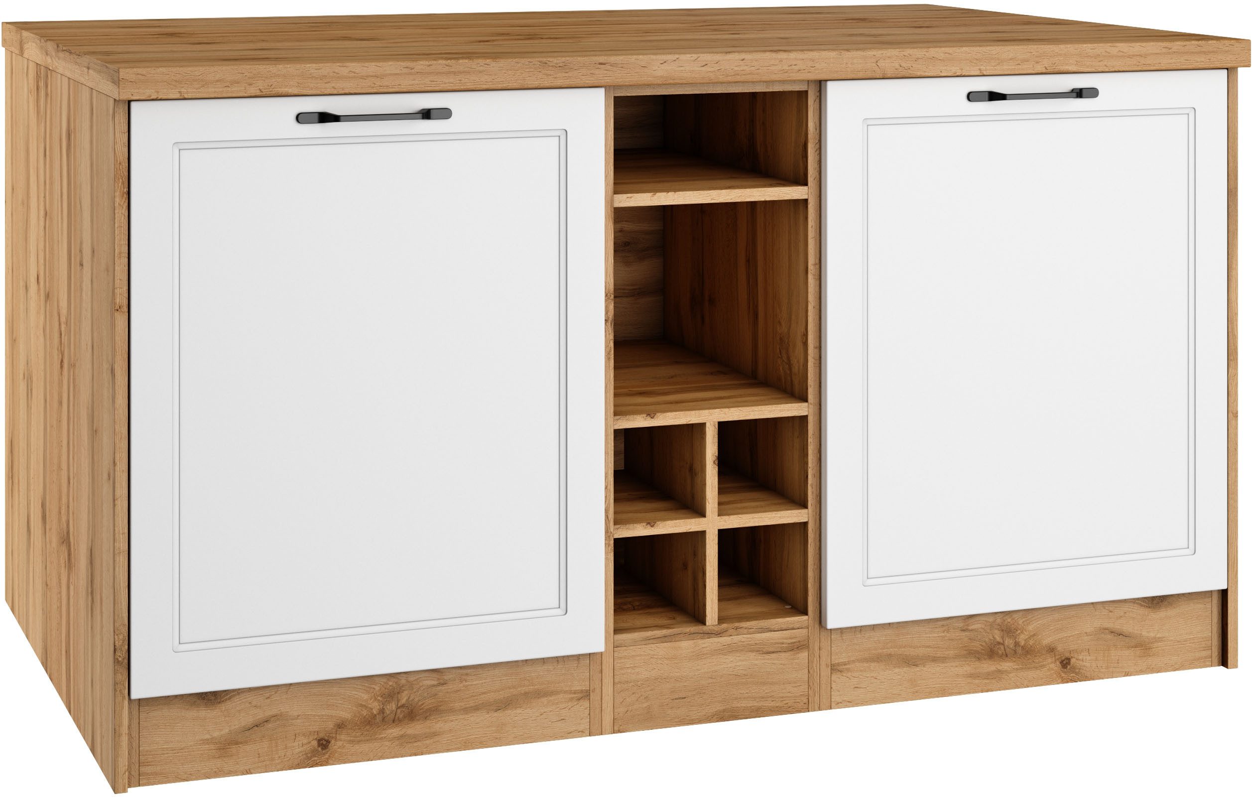 KOCHSTATION Kücheninsel KS-Lana, Breite 153 cm, MDF-Fronten, Arbeitsplatte 38mm stark