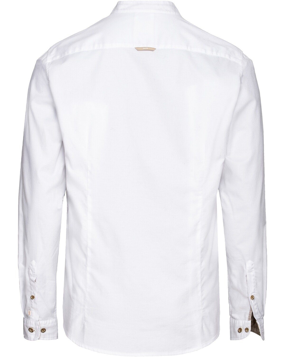 Stehkragen Weiß Trachtenhemd Oxfordhemd Pure mit