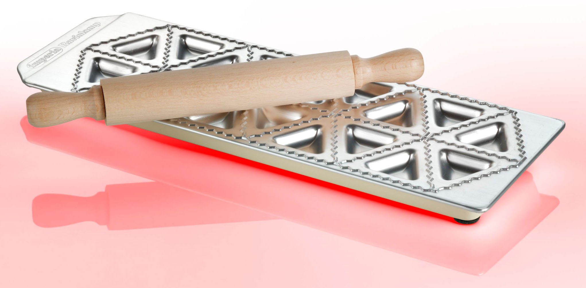 imperia Ravioliform, mit Teigrolle, für 18 "Tortelli Classici", Aluminium
