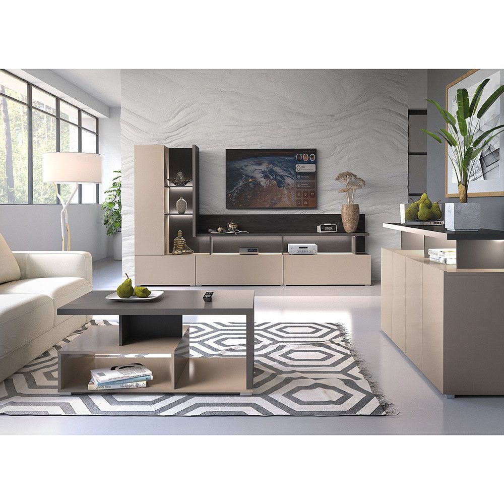 Lomadox Wohnzimmer-Set SELCE-83, (Mega-Spar-Set, 3-St., Wohnwand Couchtisch günstig online kaufen