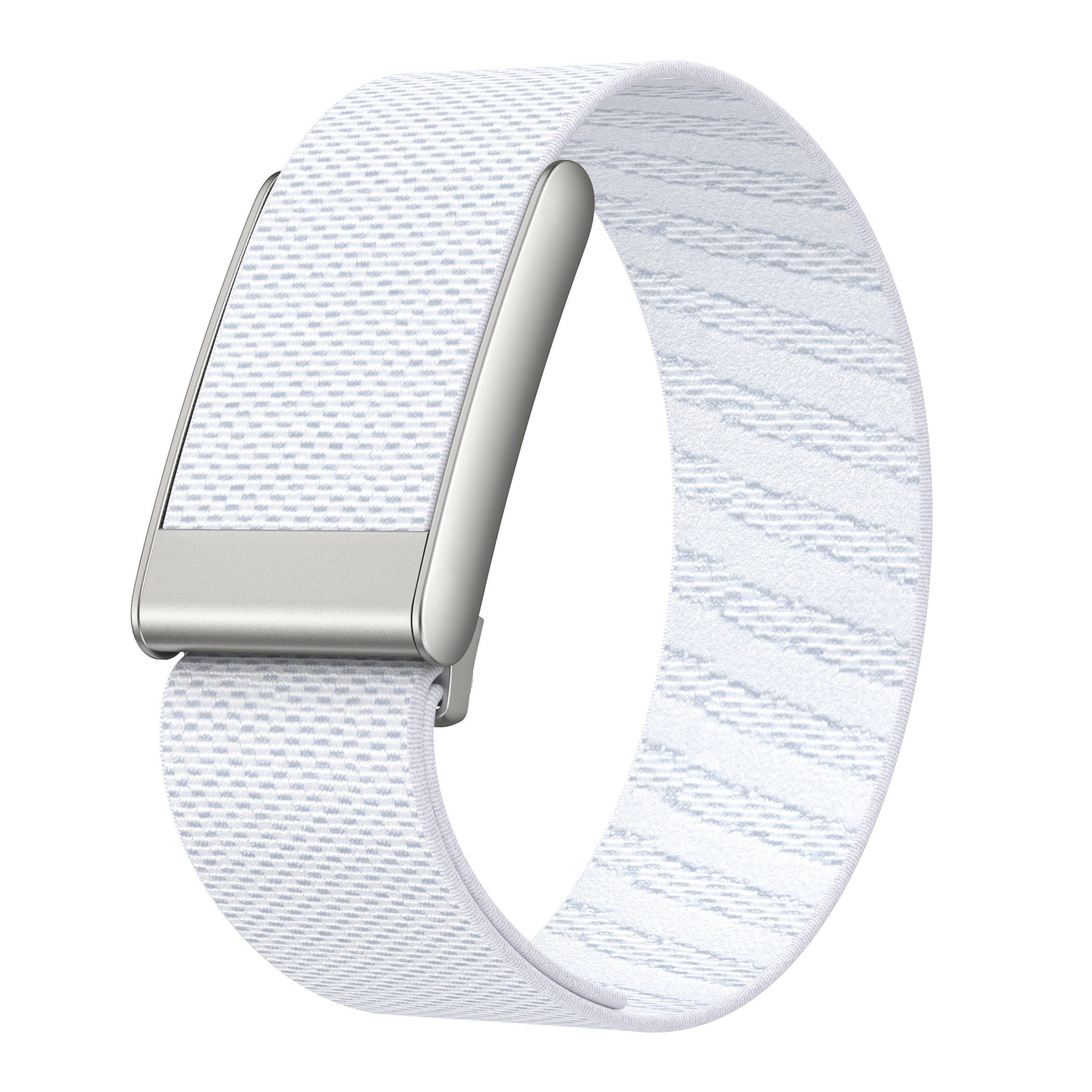Wigento Smartwatch-Armband Nylon für WHOOP 5.0 Tracker Verstellbarer Verschluss Zink Weiß/Titan, Verschluss mit Zinklegierung, atmungsaktiv