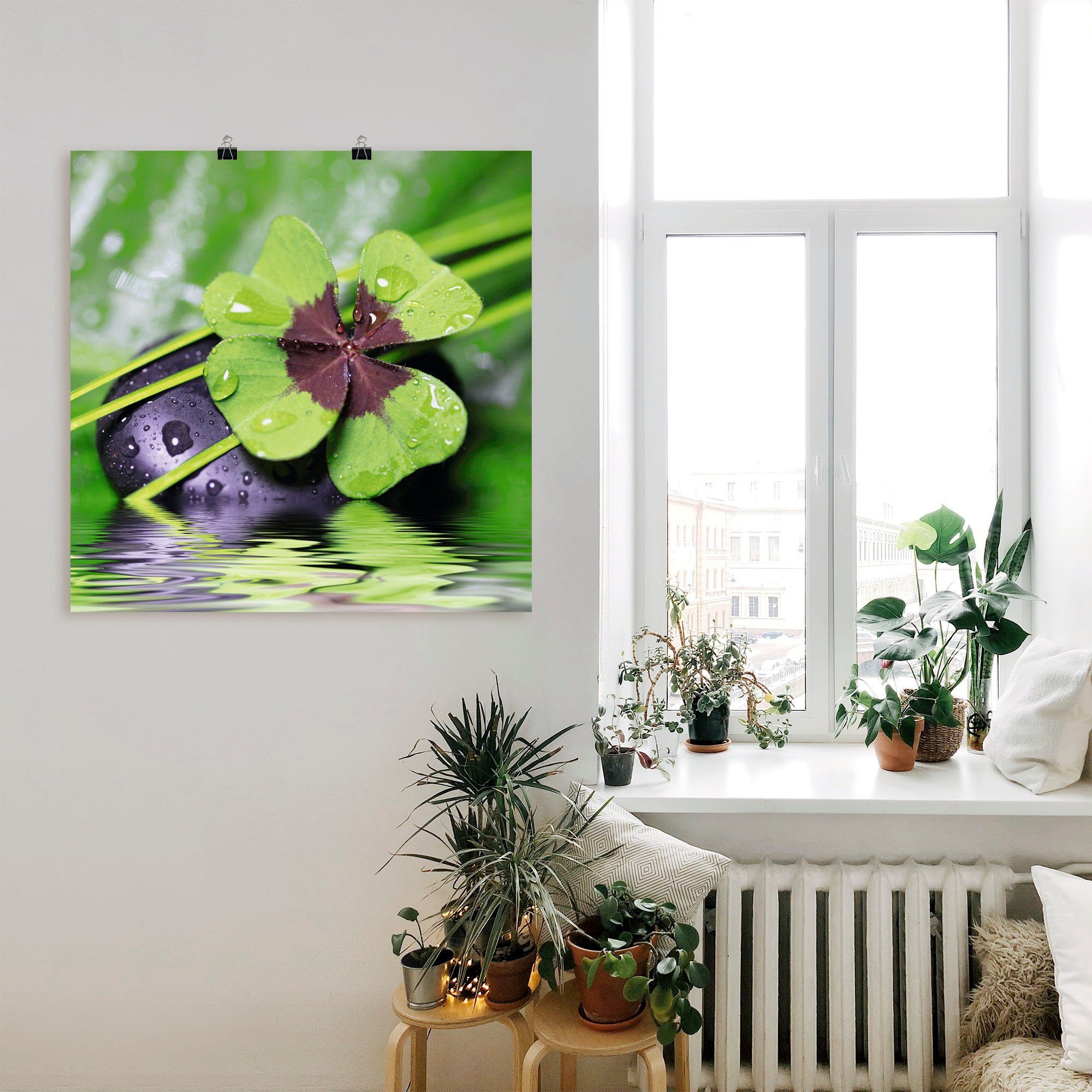 Artland Poster Glücksklee... Entspann mal wieder, Zen (1 St), ohne Rahmen