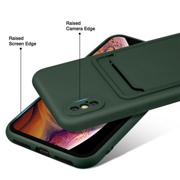 CoolGadget Handyhülle Grün als 2in1 Schutz Cover Set für das Apple iPhone X / Xs 5,8 Zoll, 2x Glas Display Schutz Folie + 1x TPU Case Hülle für iPhone X / Xs
