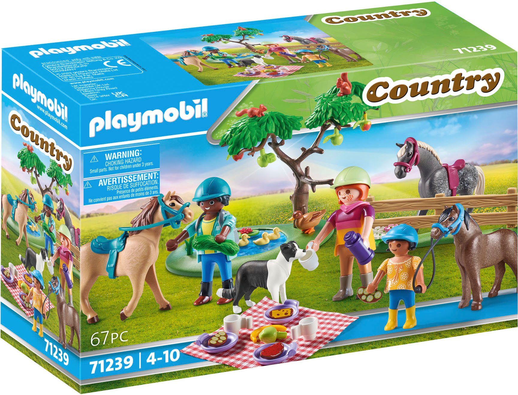 Playmobil® Konstruktions-Spielset Picknickausflug mit Pferden (71239), Country, (67 St), Made in Europe