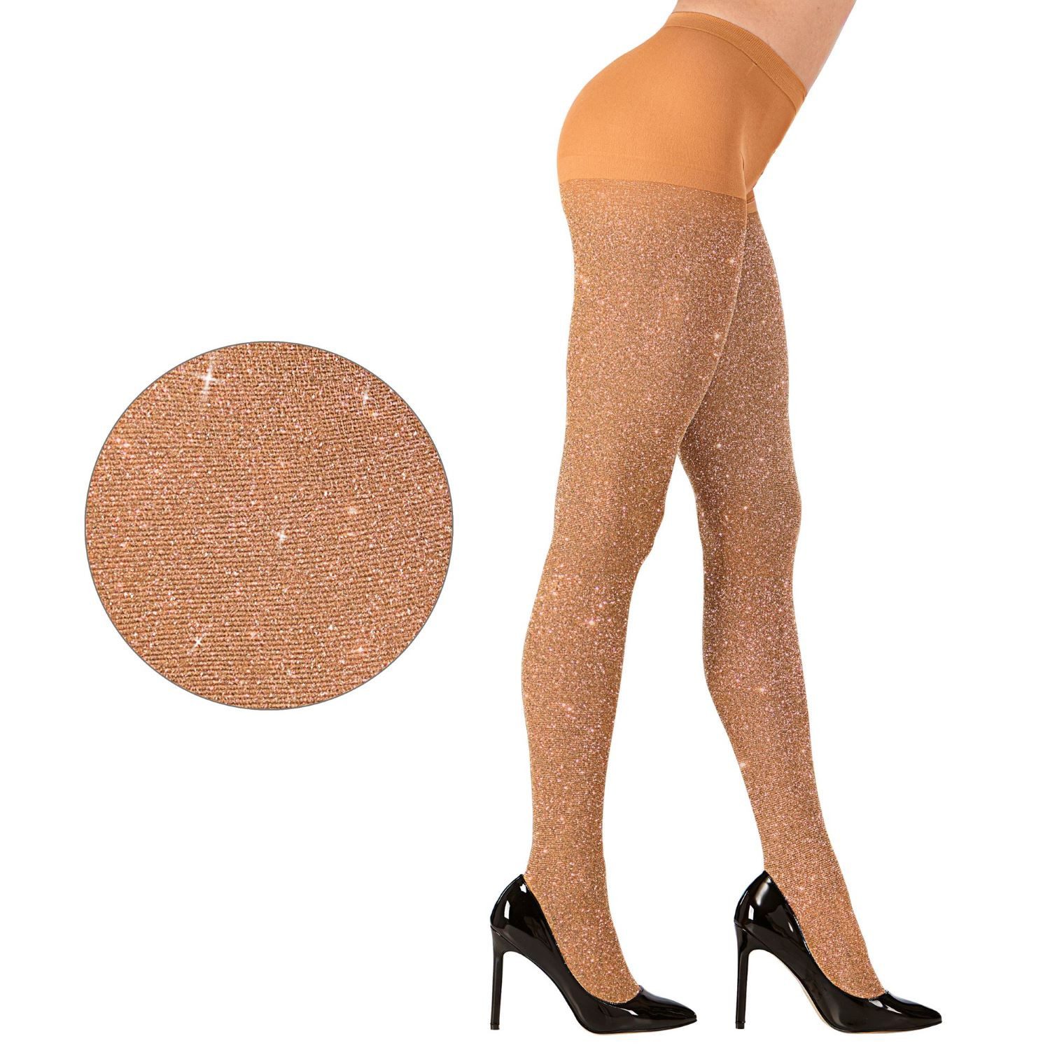 Widmann S.r.l. Kostüm Strumpfhose mit Glitter, Gr. XL