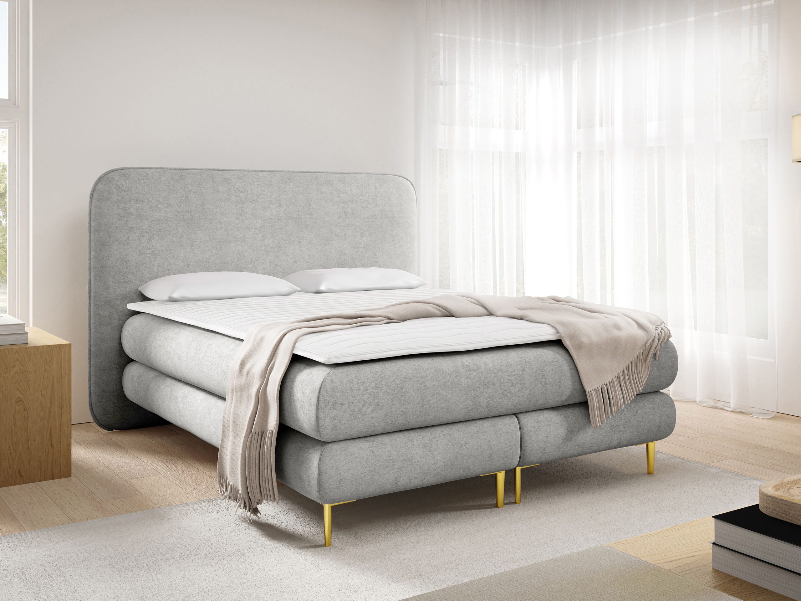 MIRJAN24 Boxspringbett Amaretto, Metallfüße 16 cm, 140/160/180x200 cm