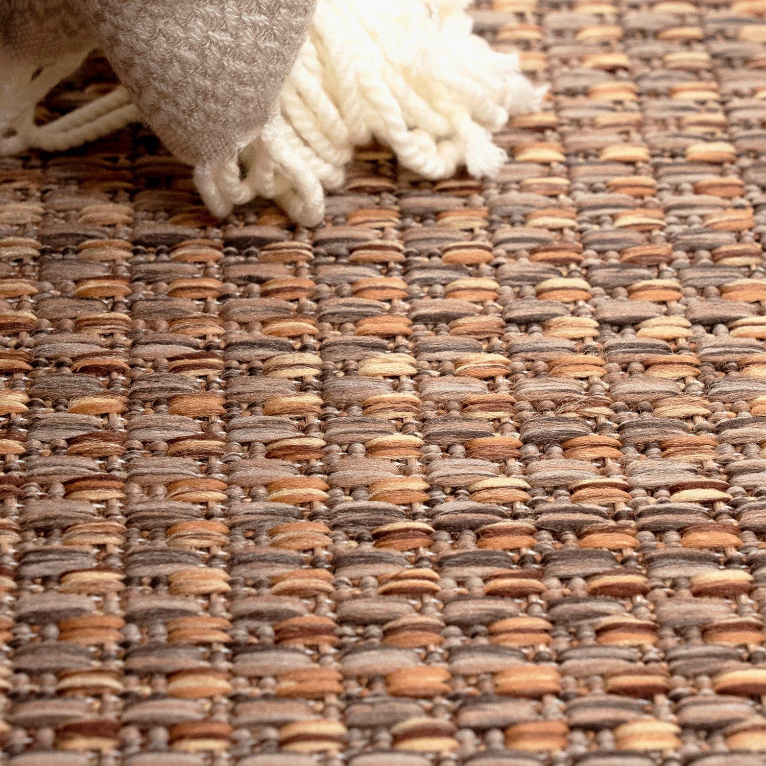 Teppich Napoli 777, Paco Outdoor beige Flachgewebe, meliert, geeignet, 4 Wohnzimmer Home, rechteckig, mm, In- und Höhe