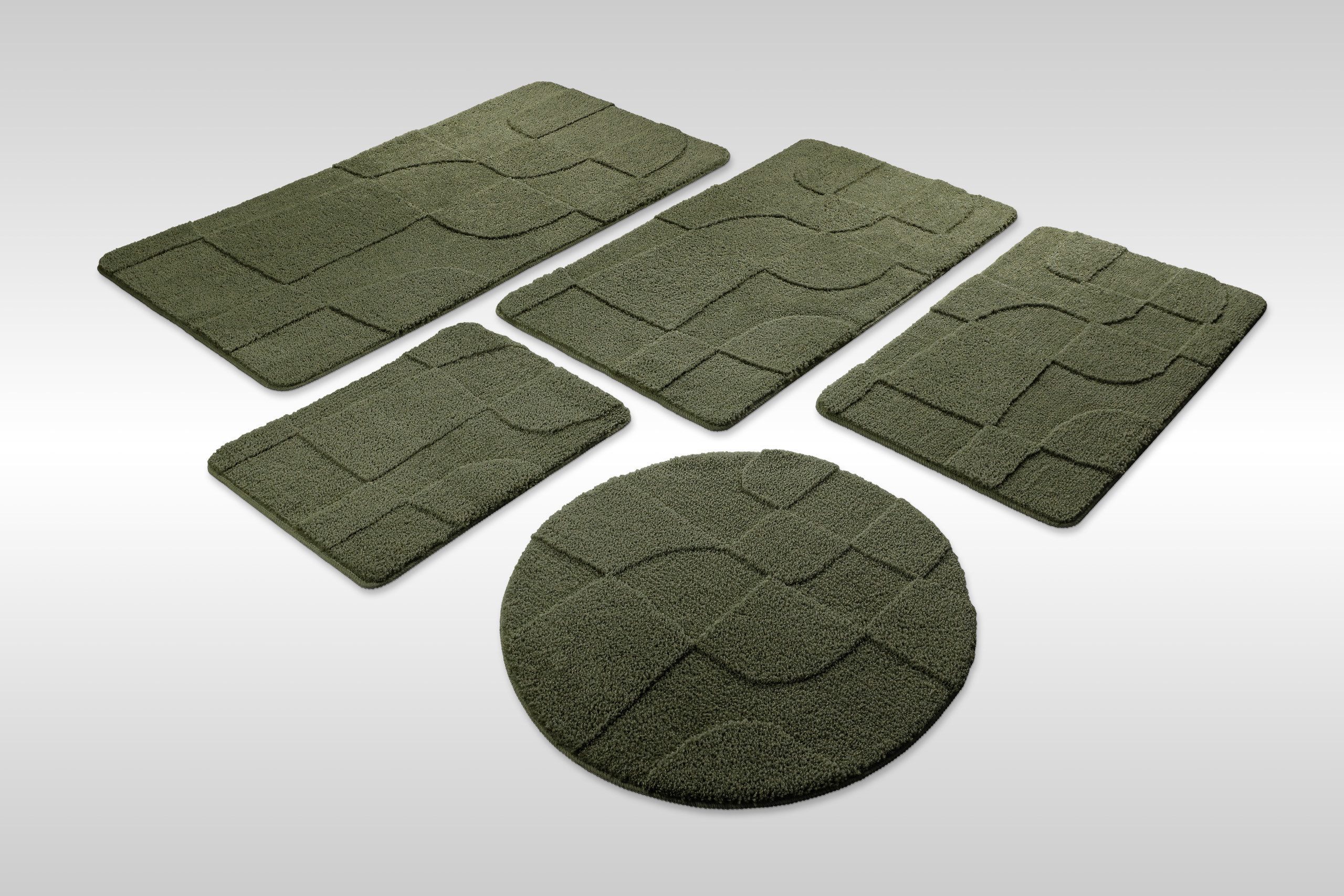 Wecon home Badematte Davie, Höhe 25 mm, rutschhemmend beschichtet, schnell trocknend, Polyester, rechteckig, Badteppich, Hoch-Tief-Effekt, weich, rutschhemmend, waschbar, getuftet
