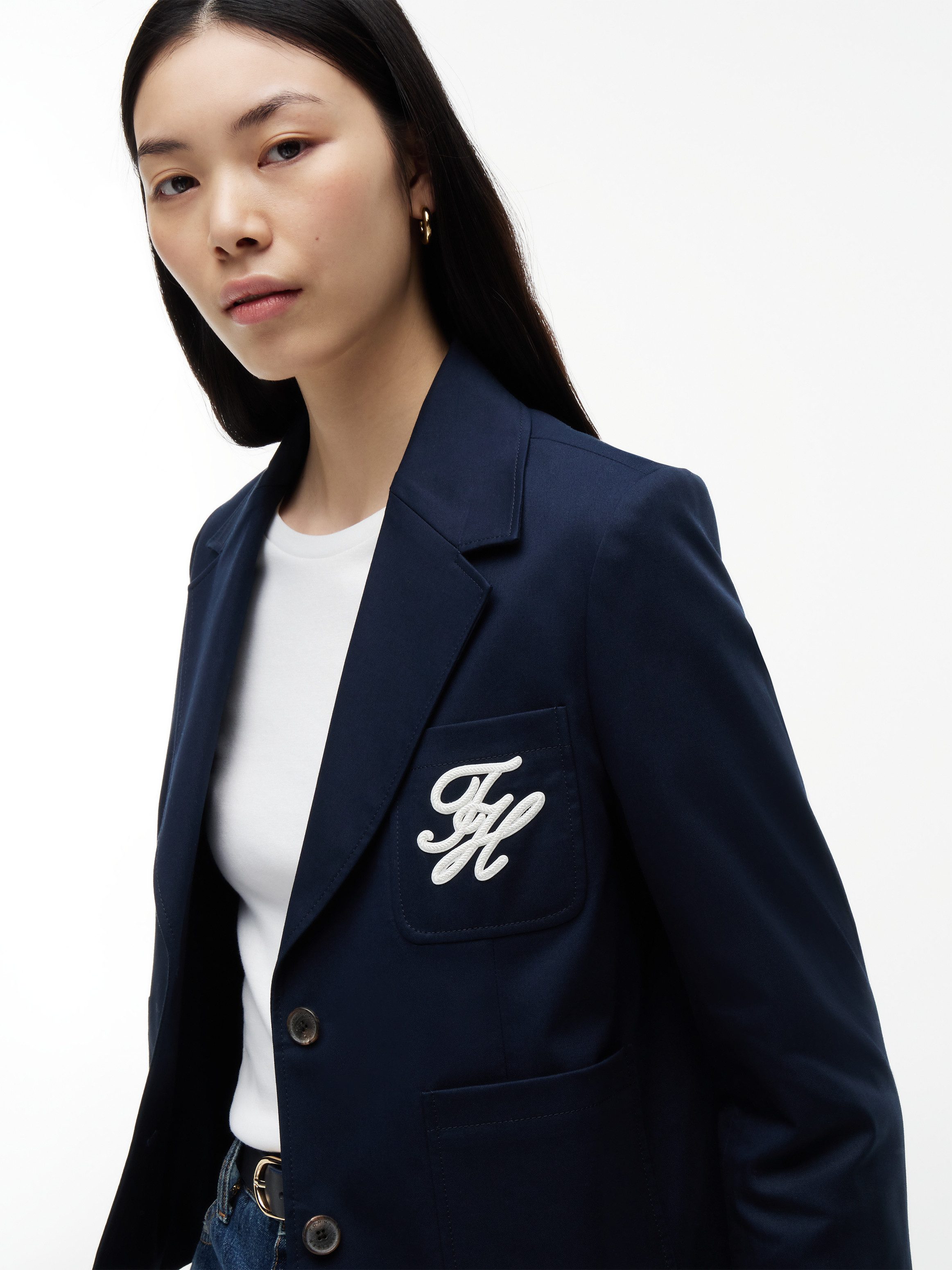 Tommy Hilfiger Kurzblazer CHINO DRESSING COTTON BLAZER aus reiner Baumwolle, mit Reverskragen
