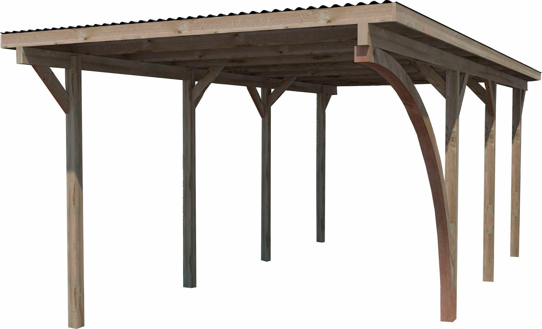 weka Einzelcarport 606 A Gr.2, BxT: 300x600 cm, 217,5 cm Einfahrtshöhe, mit Rundbogen wahlweise links- oder rechts montierbar
