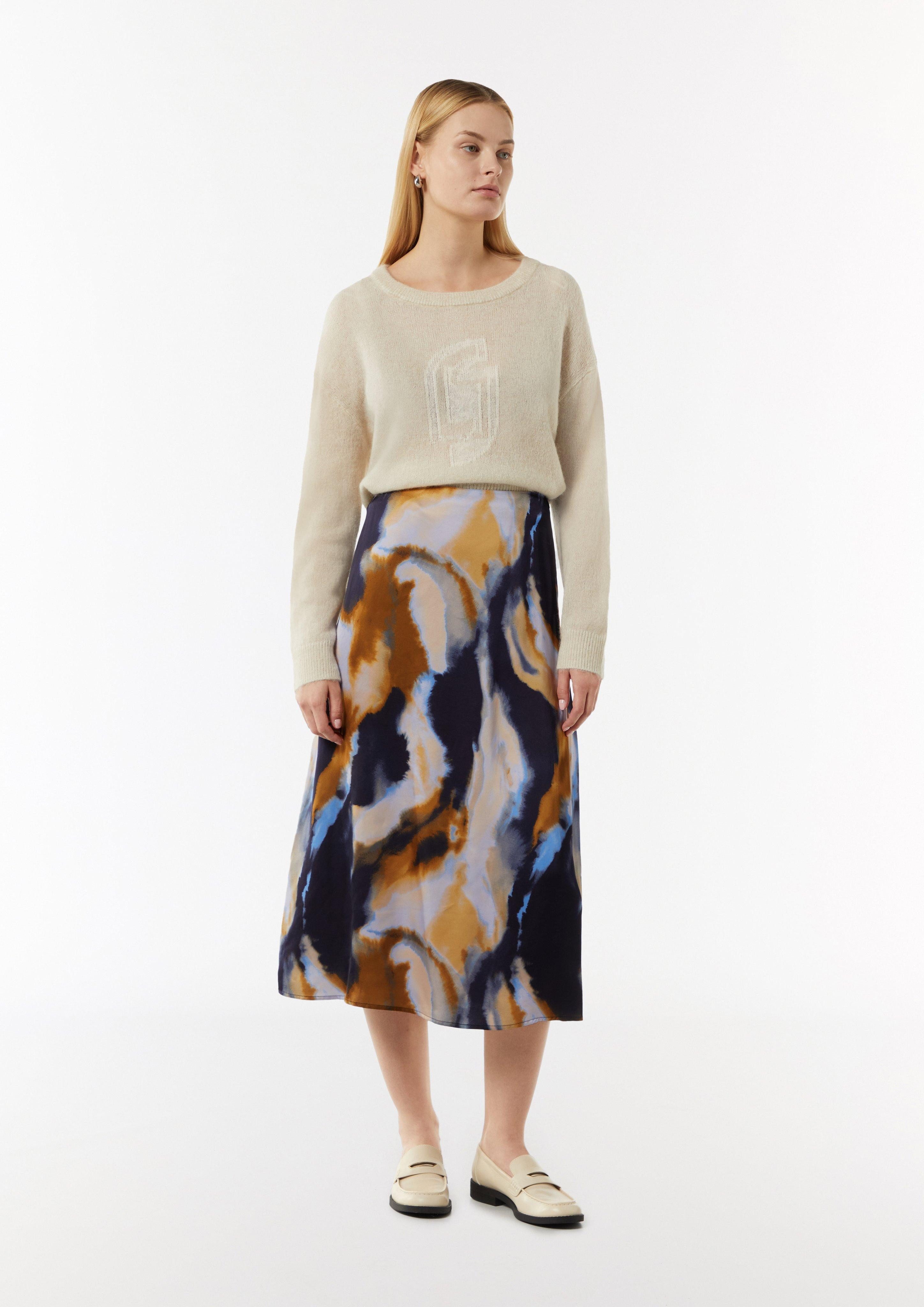 Maxirock Satinrock mit All-over-Print