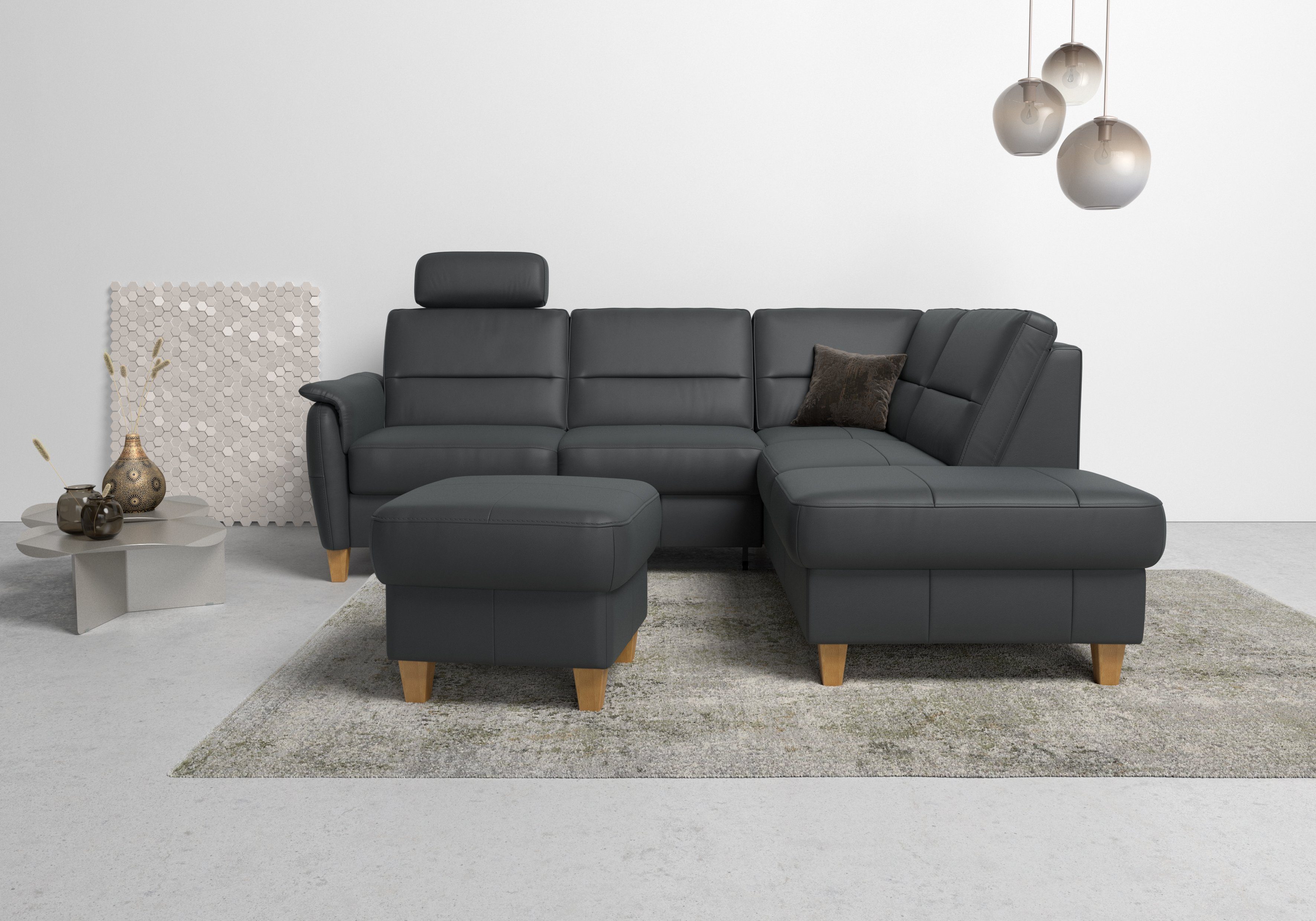 Home affaire Ecksofa Palmera L-Form, B: 236 cm, optional Bettfunktion & Bettkasten, Federkern