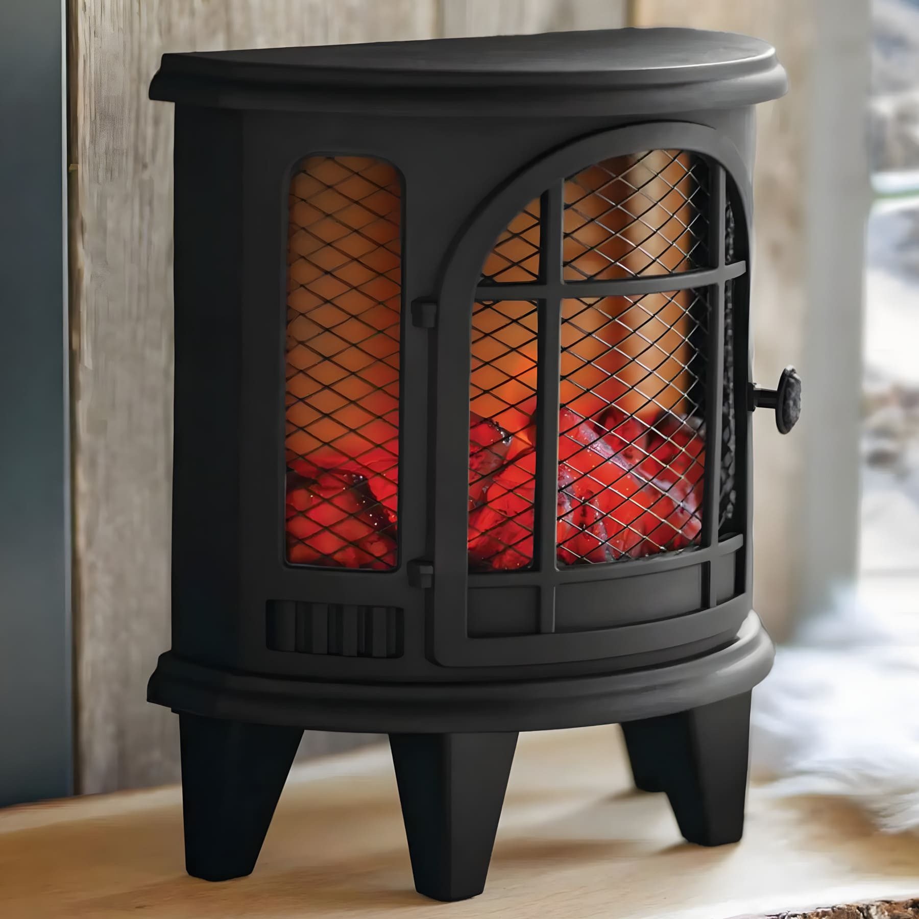 Dekoleidenschaft Dekokamin "Flammeneffekt" LED Kamin, Deko Kaminfeuer Flammenoptik, ohne Heizung, kabellos, elektrisch inkl. USB-C Kabel – Bild 2 von 5