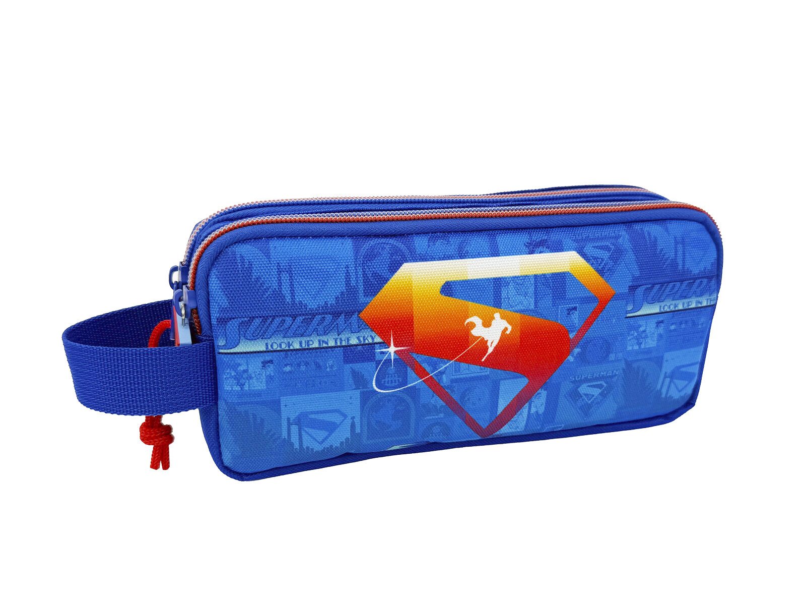 Superman Federmäppchen Mäppchen Doppel Etui Federmäppchen für Schule und Alltag, (Packung)