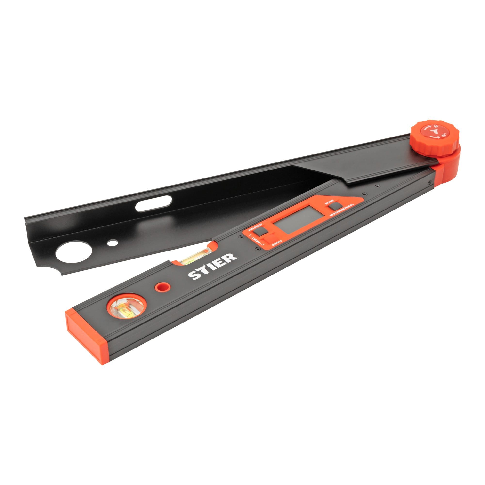 Stier Werkzeugset STIER Digitaler Winkelmesser SDW 450 LCD-Display ±0,1° Aluminium 450 m