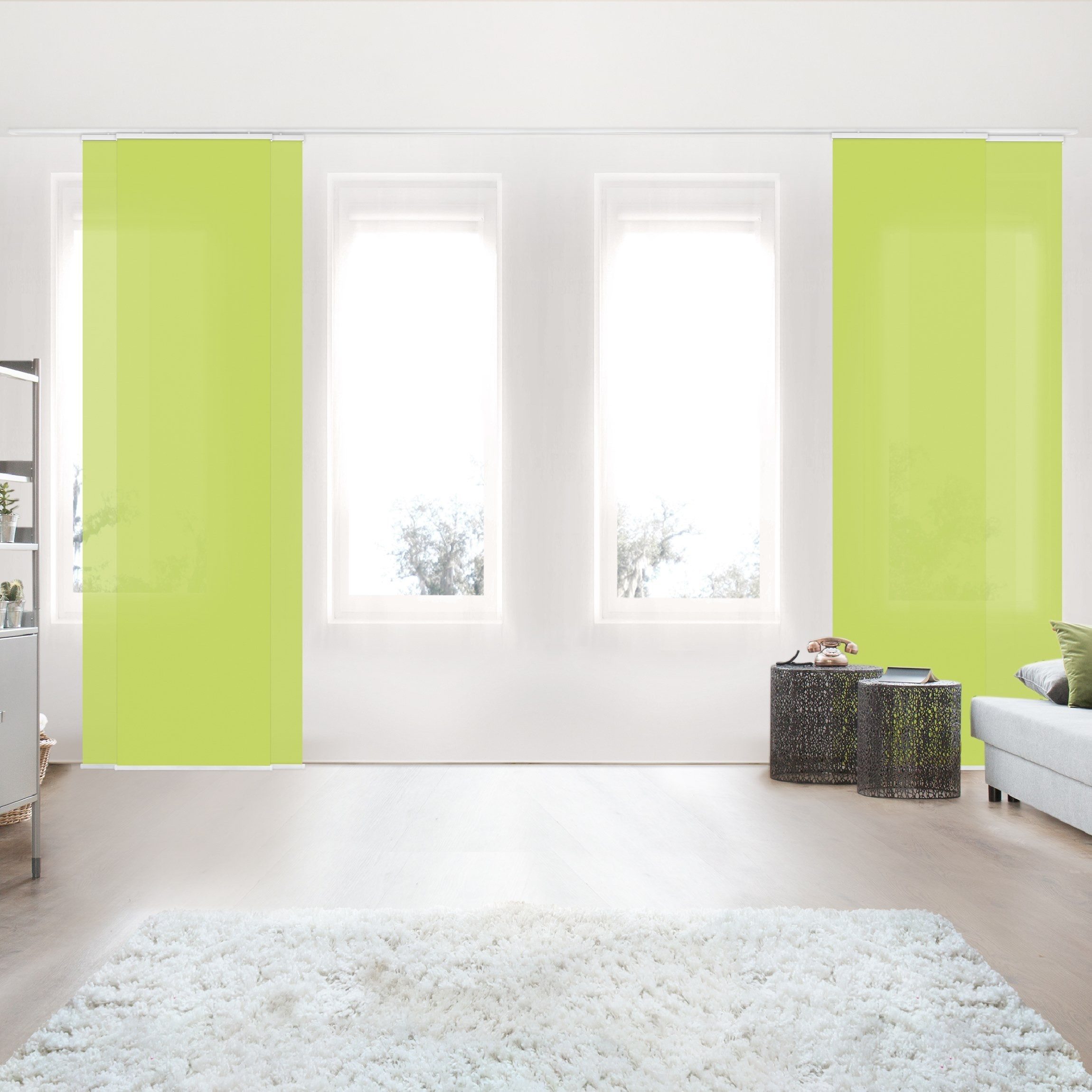 Bilderdepot24 Schiebegardine modern Flächenvorhang blickdicht Frühlingsgrün günstig online kaufen