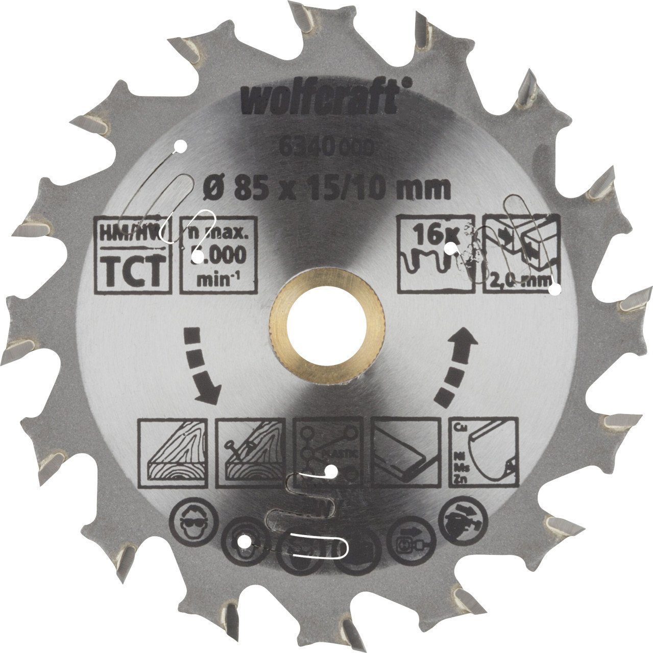 Wolfcraft Kreissägeblatt Wolfcraft Kreissägeblatt Ø 85 mm Bohrung Ø 15 mm