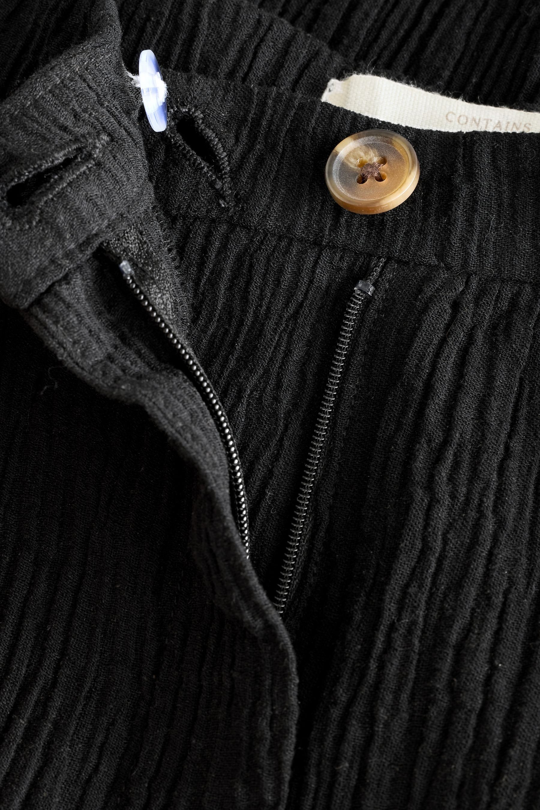 Next Palazzohose Hose mit weitem Bein und Leinen in Knitteroptik (1-tlg) – Bild 4 von 5