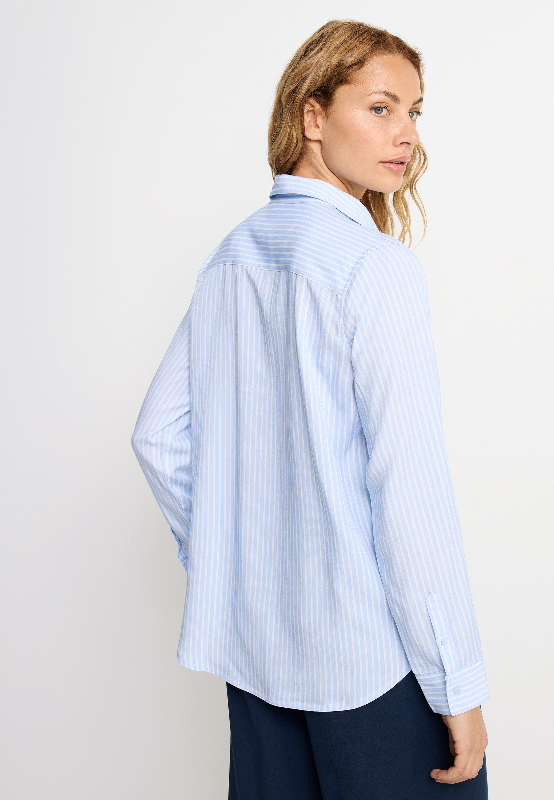 LASCANA Hemdbluse aus Lyocellqualität, Streifenbluse mit langen Ärmeln