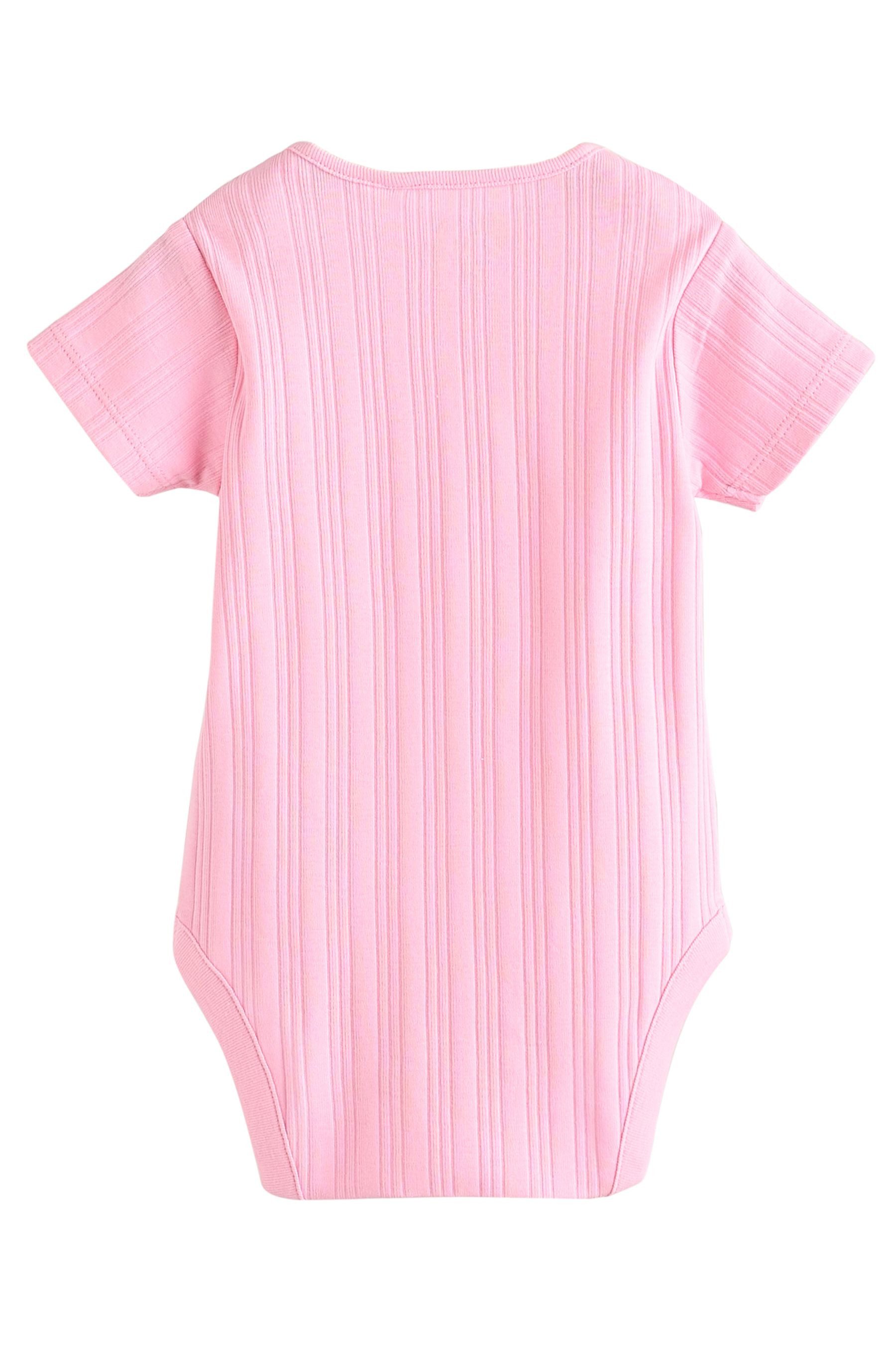 Next T-Shirt-Body Gerippte Kurzarm-Babybodys 100 % Baumwolle, 5 Stk. (5-tlg)