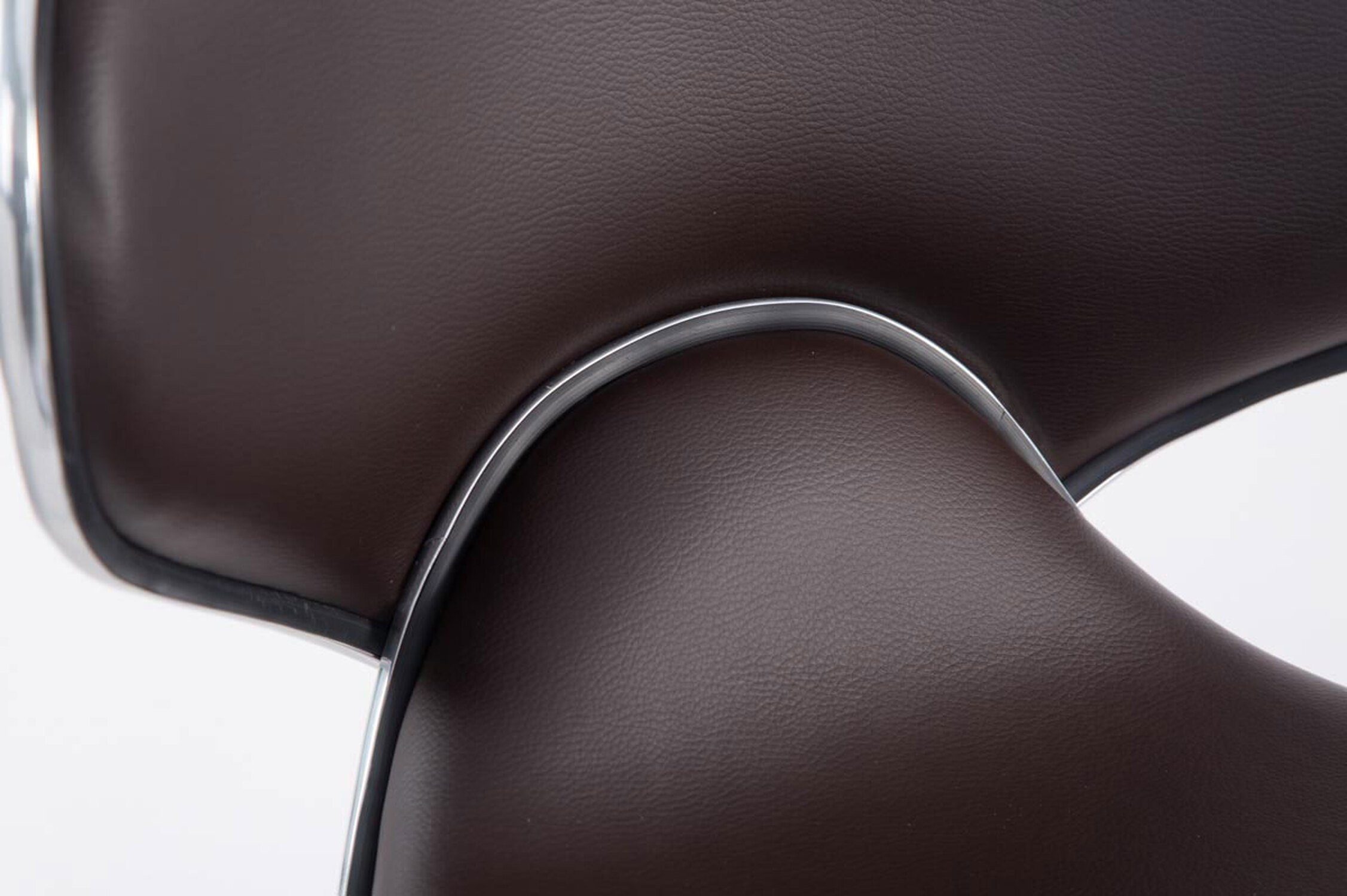 Kunstleder Sitzfläche: TPFLiving höhenverstellbar Metall Theke - & hoher Rückenlehne drehbar Hocker - chrom Barhocker Braun Las-Palmas Gestell: - Küche), für (mit - 360°