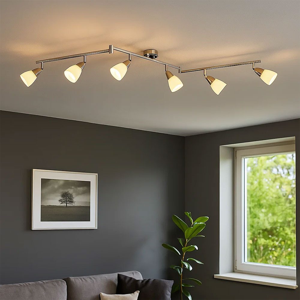 GLOBO LIGHTING Deckenspot, Leuchtmittel nicht inklusive, Spotleiste Deckenleuchte Strahler schwenkbar 6-Flammig L 145 cm