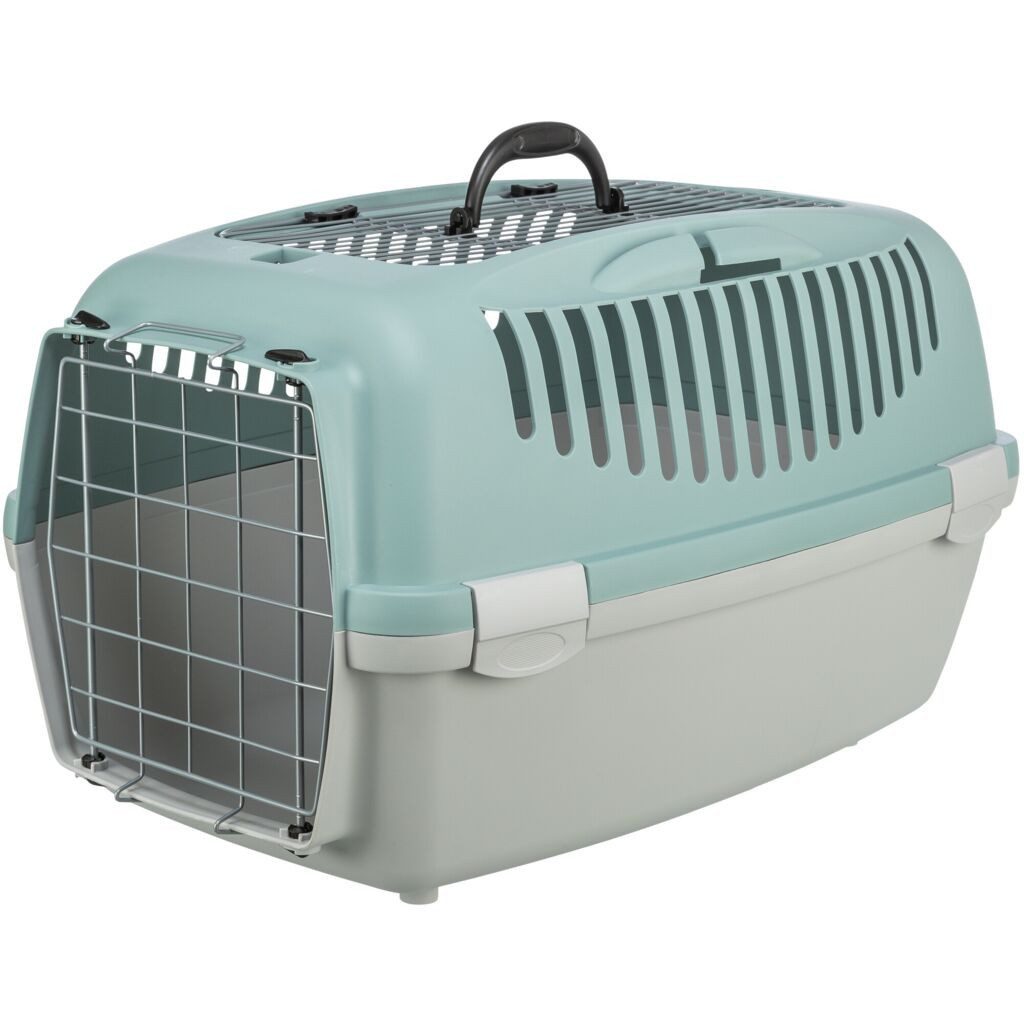 TRIXIE Tiertransportbox Transportbox Capri 3 Open Top - hellgrau/salbei - 40 × 38 × 61 cm