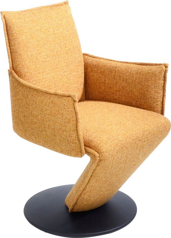 K+W Komfort & Wohnen Drehstuhl Drive, Sessel mit federnder Sitzschale,  Drehteller in Metall schwarz Struktur
