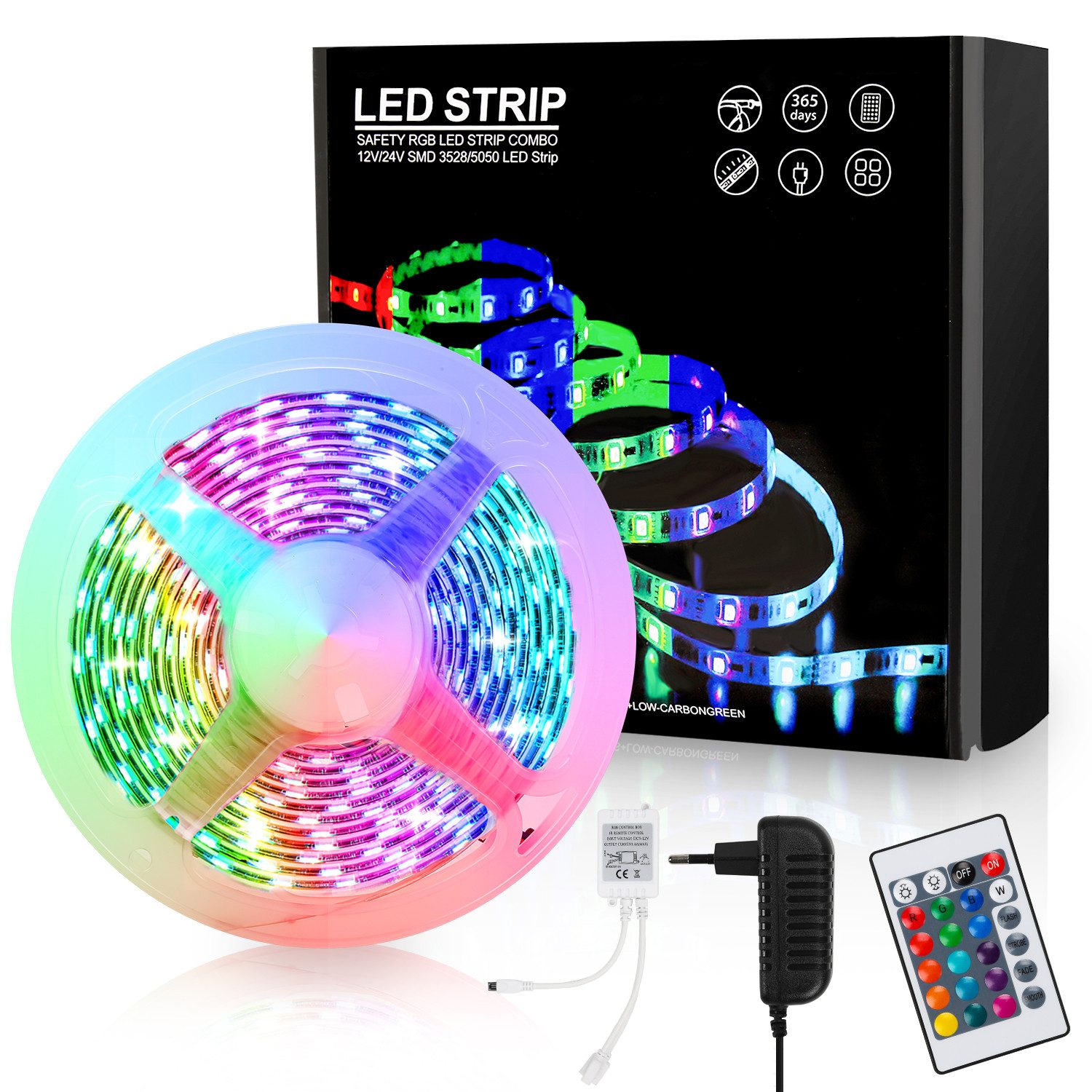 Clanmacy LED Stripe 1-10m LED Streifen set RGB LED Stripe 5050SMD IP20, 30- günstig online kaufen