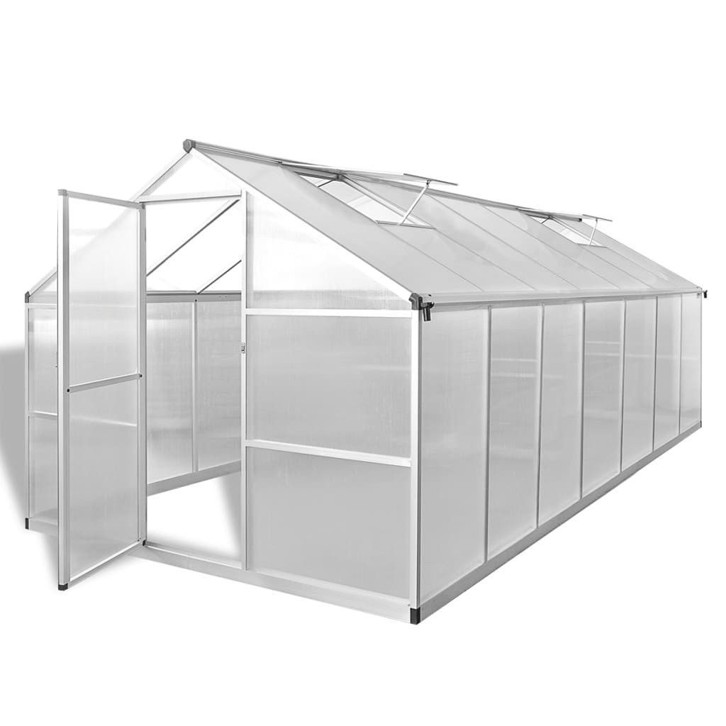 vidaXL Gewächshaus Gewächshaus Verstärkt Aluminium 10,53 m²