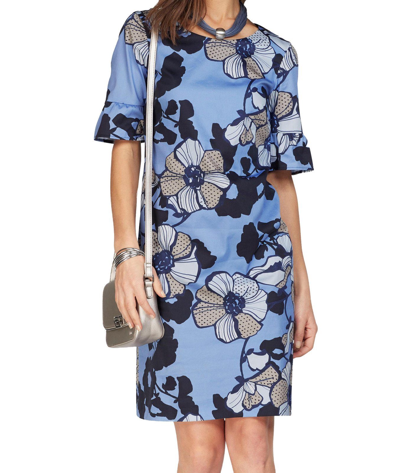 bianca Sommerkleid »bianca. Mini-Kleid schickes Damen Sommer-Kleid mit  floralem Allover-Muster Freizeit-Kleid Blau« online kaufen | OTTO