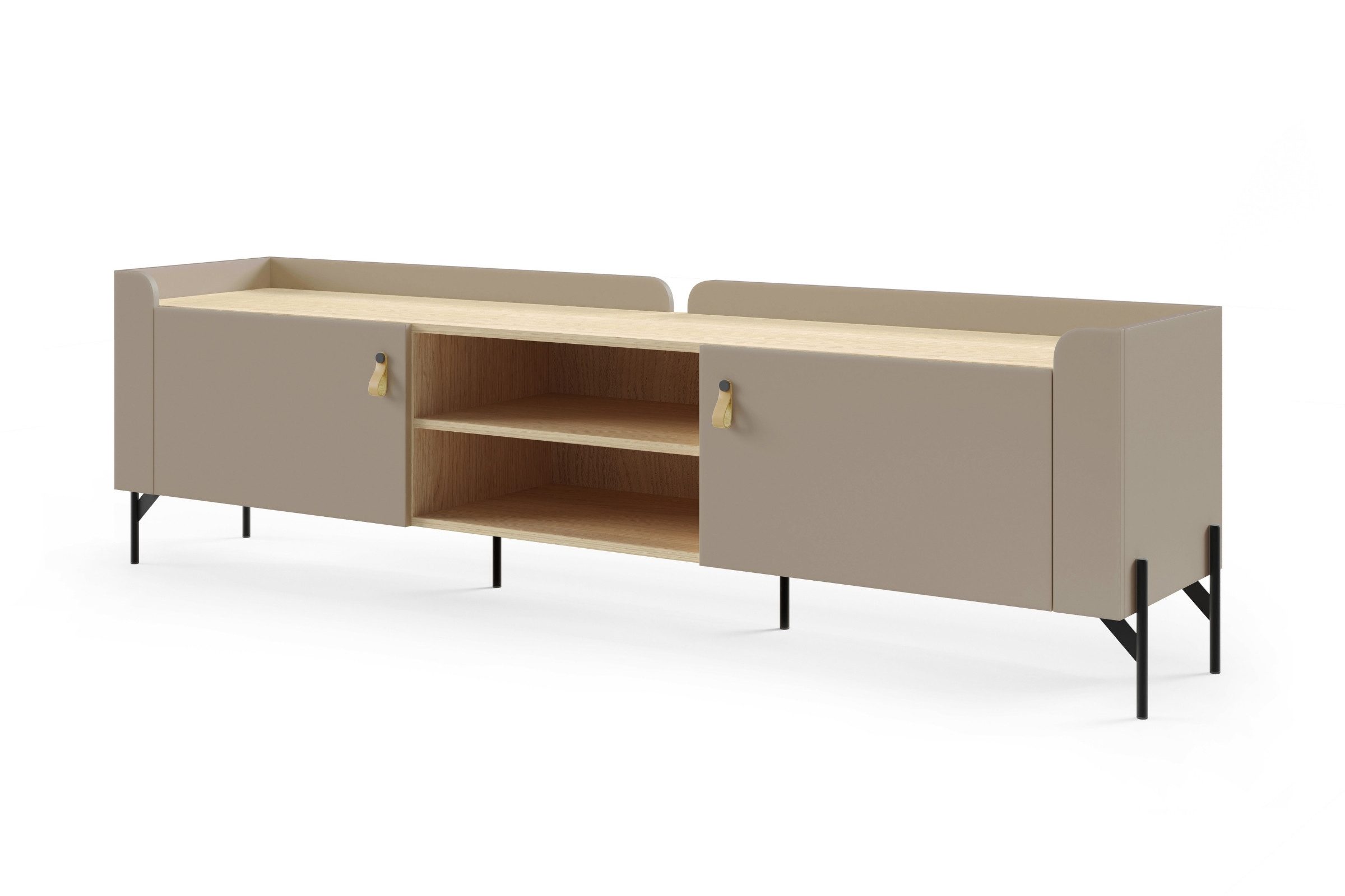 Deine Möbel 24 TV-Board SOVI 08 195 cm breit, TV-Schrank, skandinavisches Design (Set, 1 St., ideal für Wohnzimmer & Jugendzimmer, SOVI - Kollektion), TV-Schrank mit 2 Schrankfächern und 2 offenen Fächern