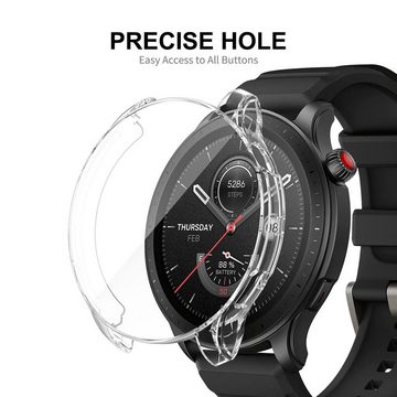 Wigento Smartwatch-Hülle Für Amazfit GTR 4 Premium Smartwatch-Hülle + Displayschutz Hülle Case