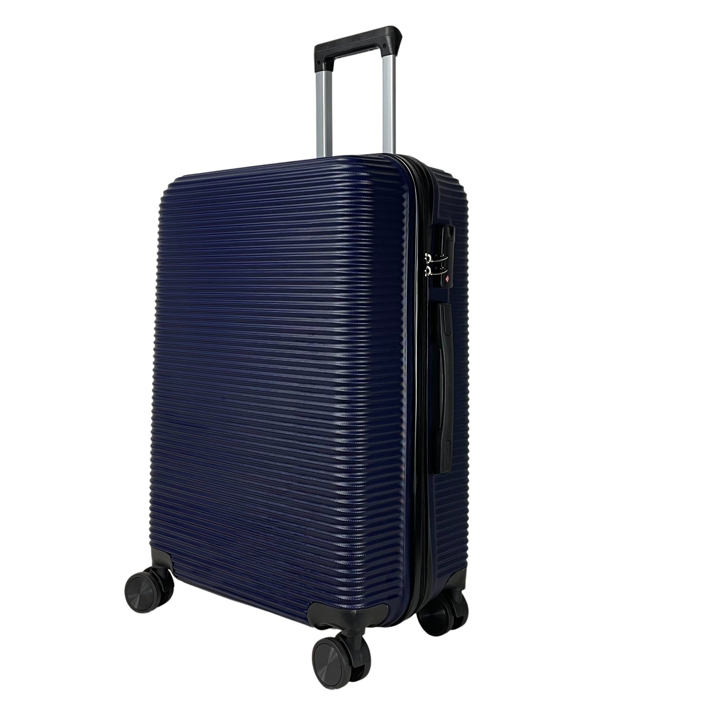 MTB Koffer Hartschalenkoffer ABS Reisekoffer (Handgepäck-Mittel-Groß-Set) Blau