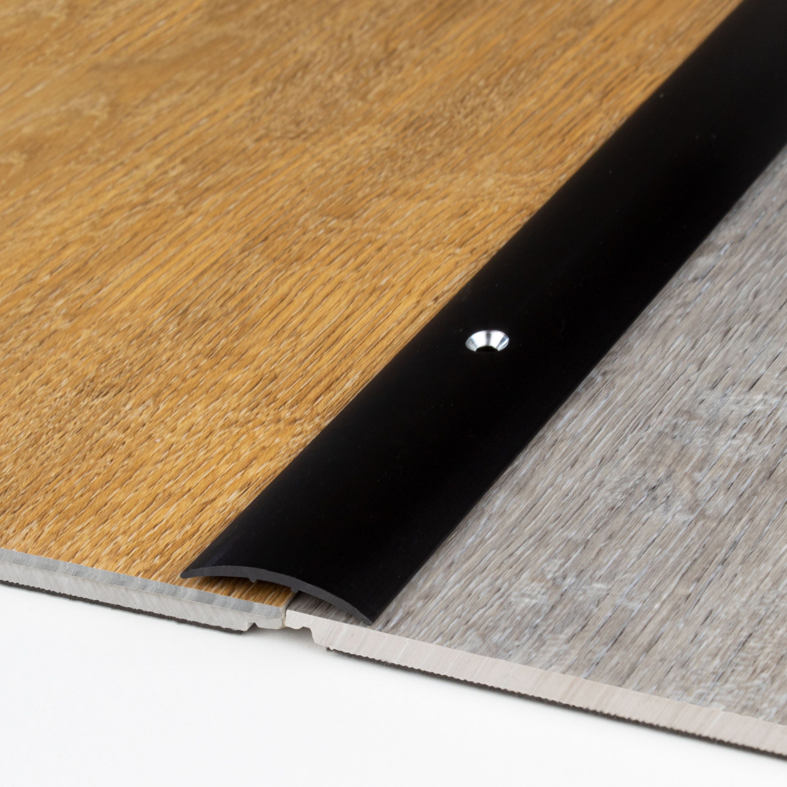 PROVISTON Übergangsprofil Aluminium, 28 x 1.5 x 1000 mm, Schwarz, Übergangsschiene Boden